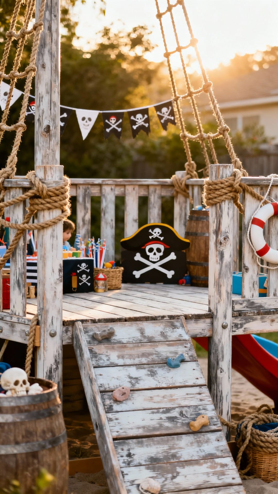 Pirate Cove With Rope and Weathered Wood