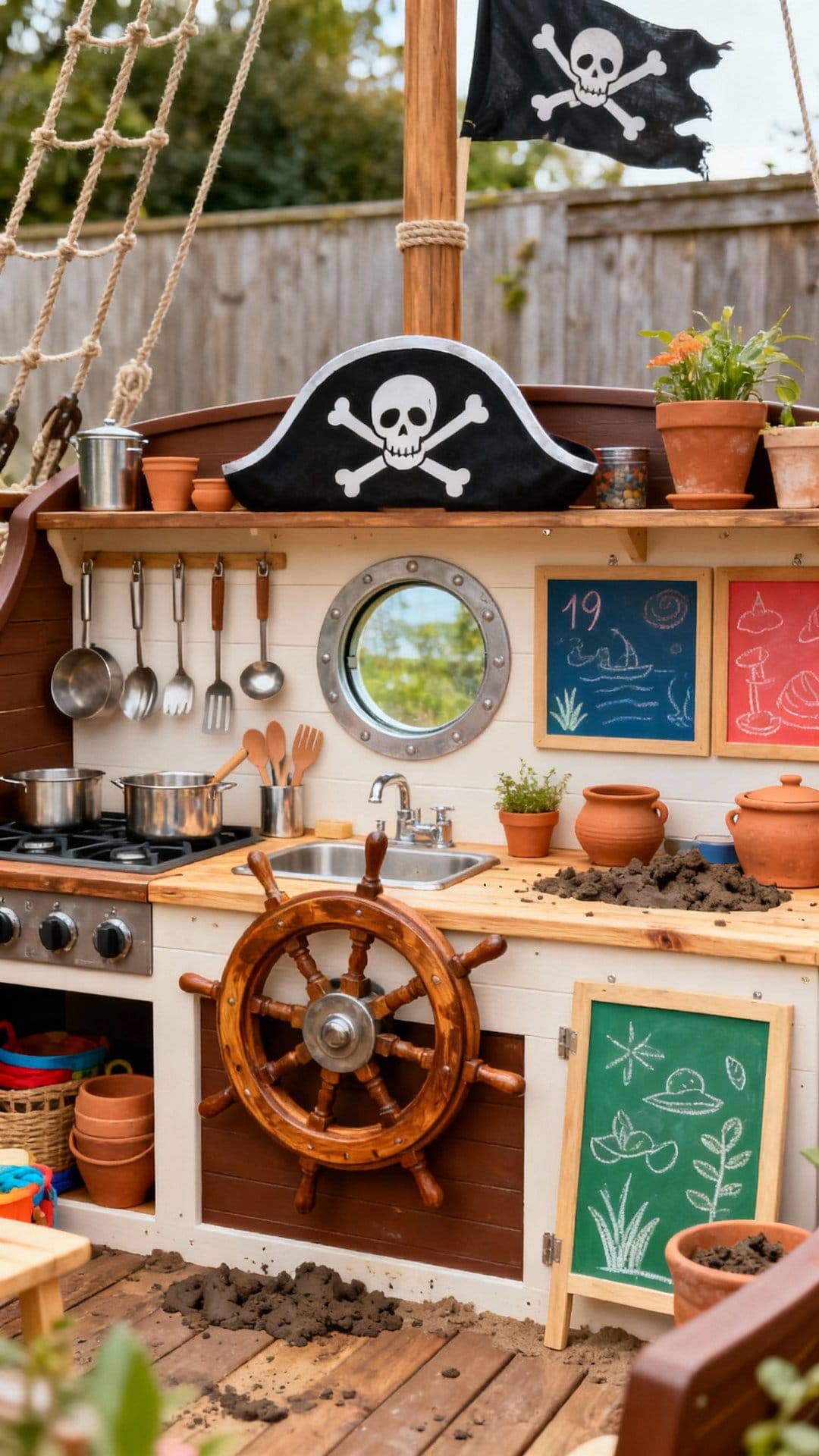 Pirate Ship Galley With Helm and Porthole