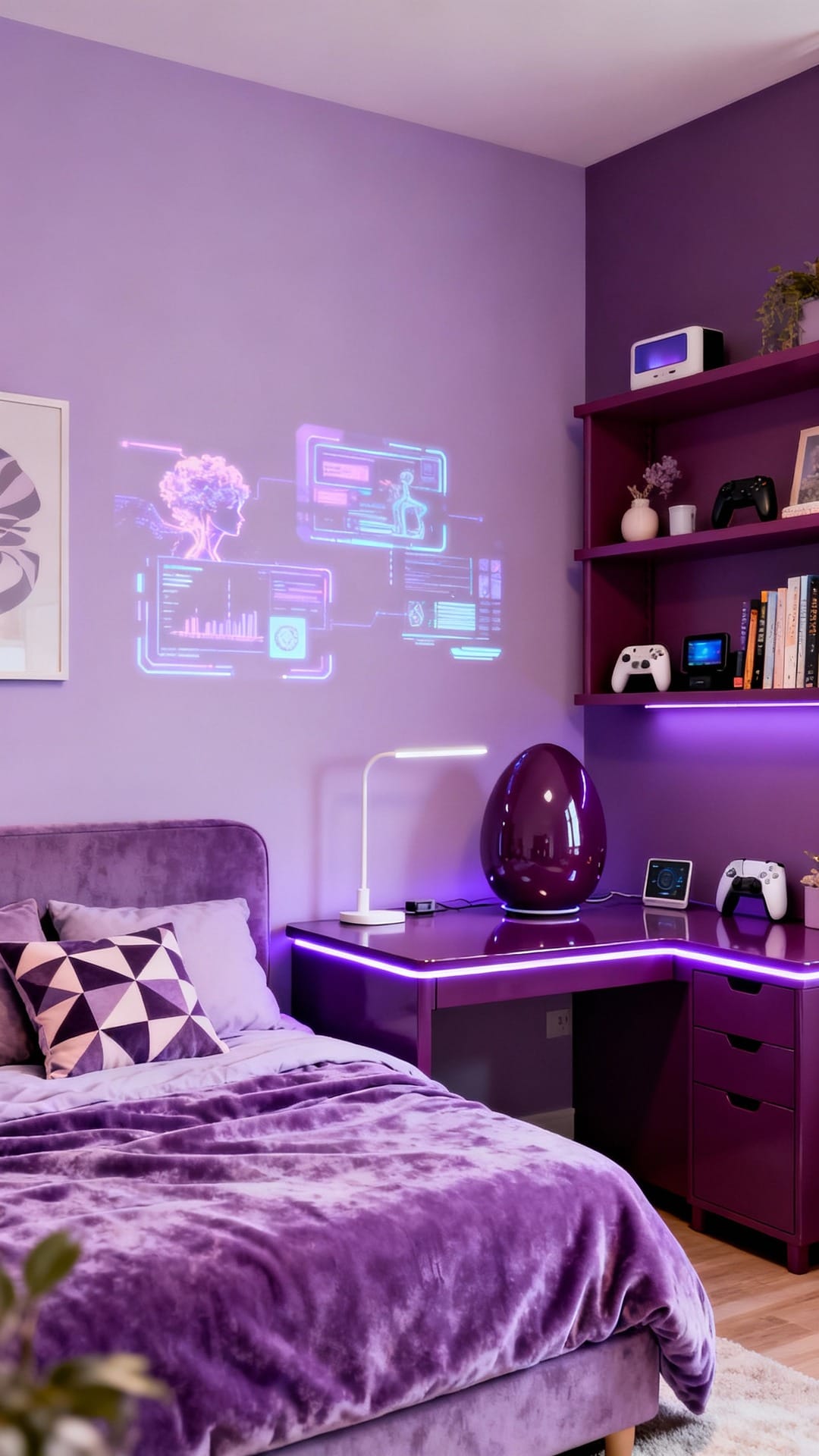Purple Tech-Savvy Smart Room