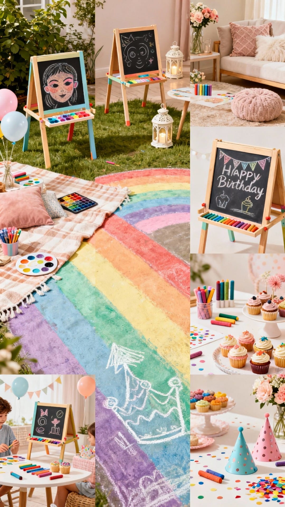 Rainbow Chalk Park With Art Stations