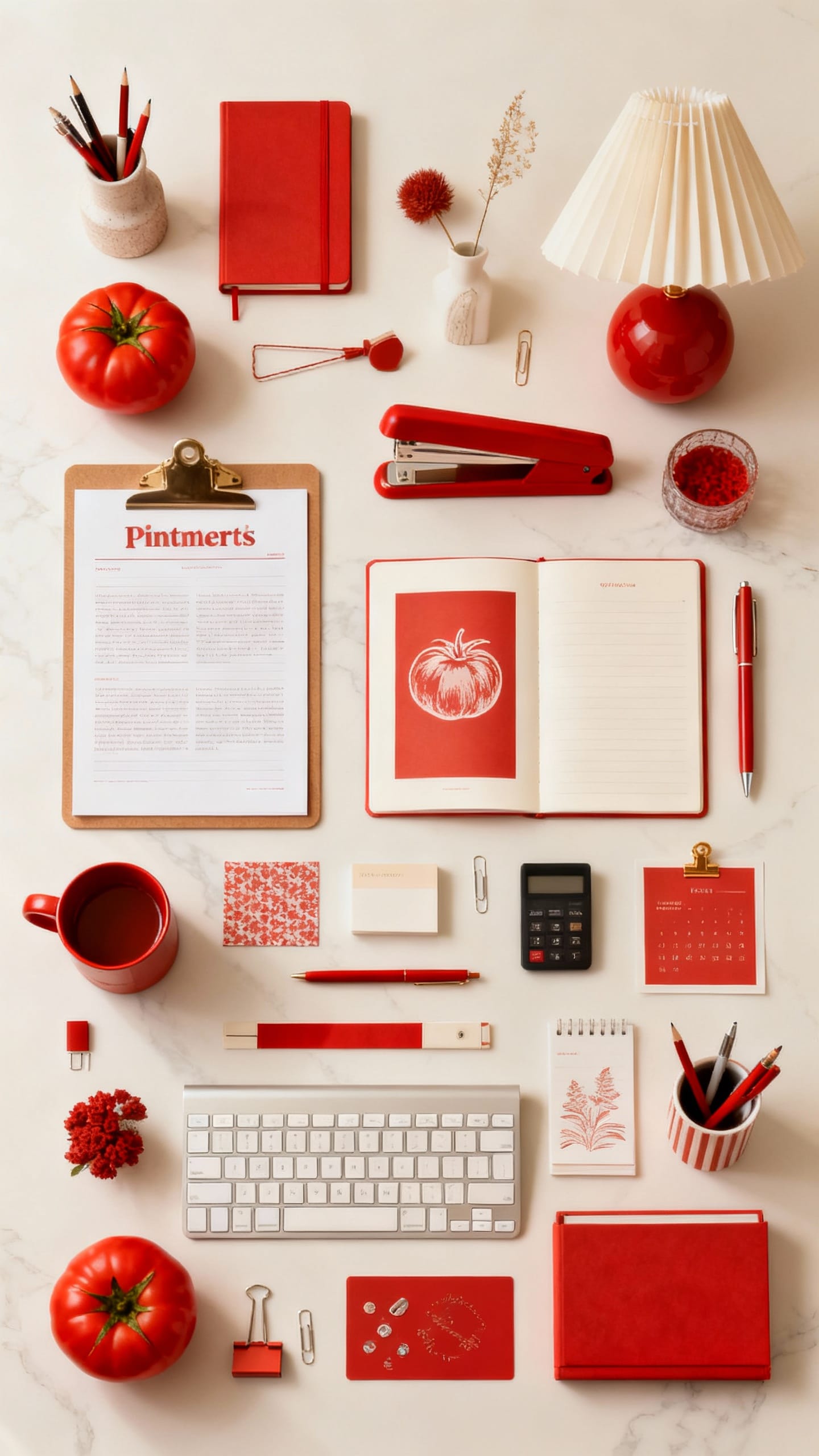 Retro Graphic Studio with Pops of Tomato Red