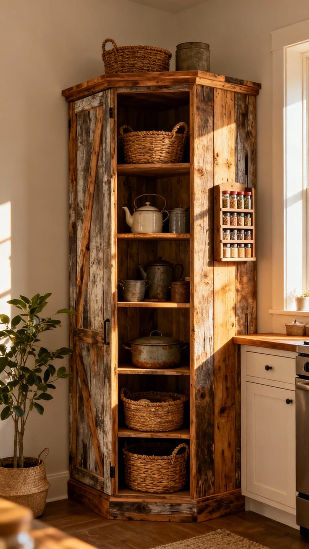 Rustic Modern Corner With Reclaimed Barnwood