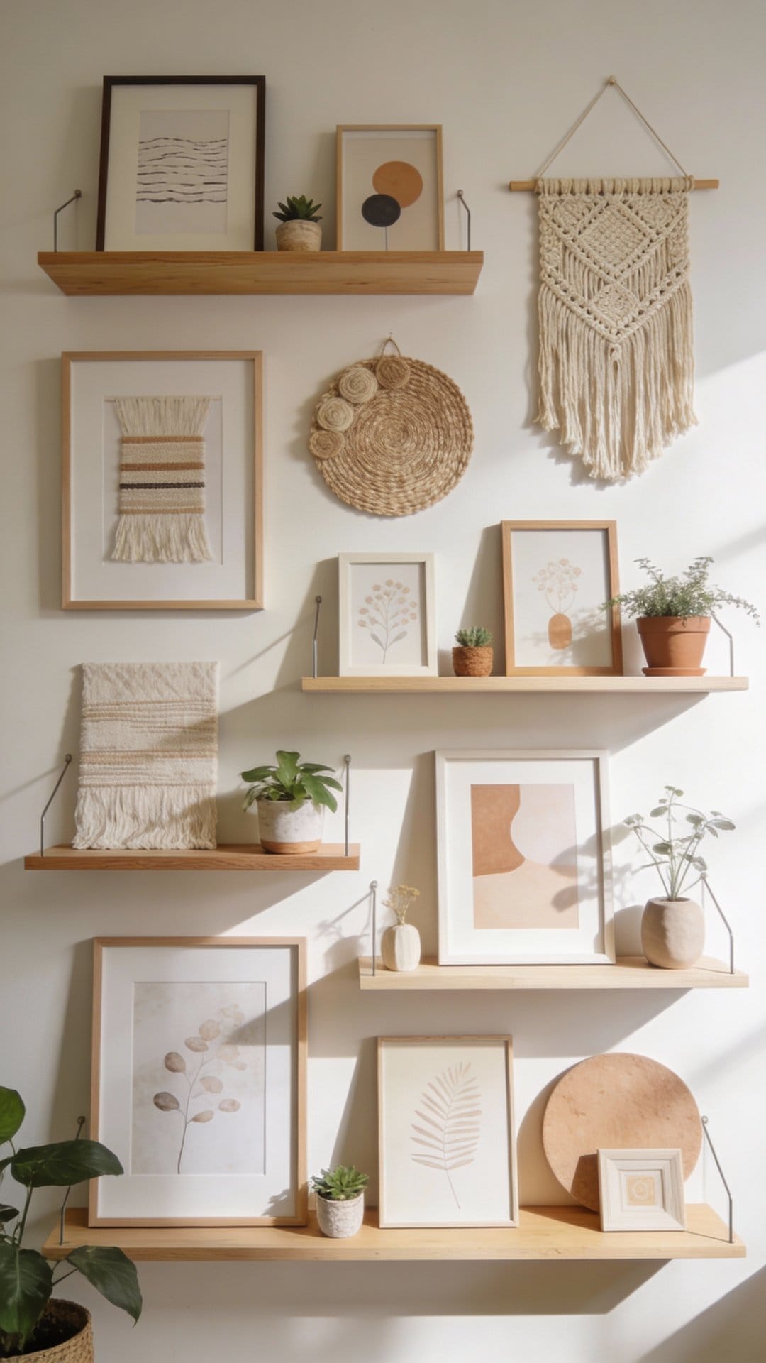 Scandi Gallery Wall With Floating Shelves