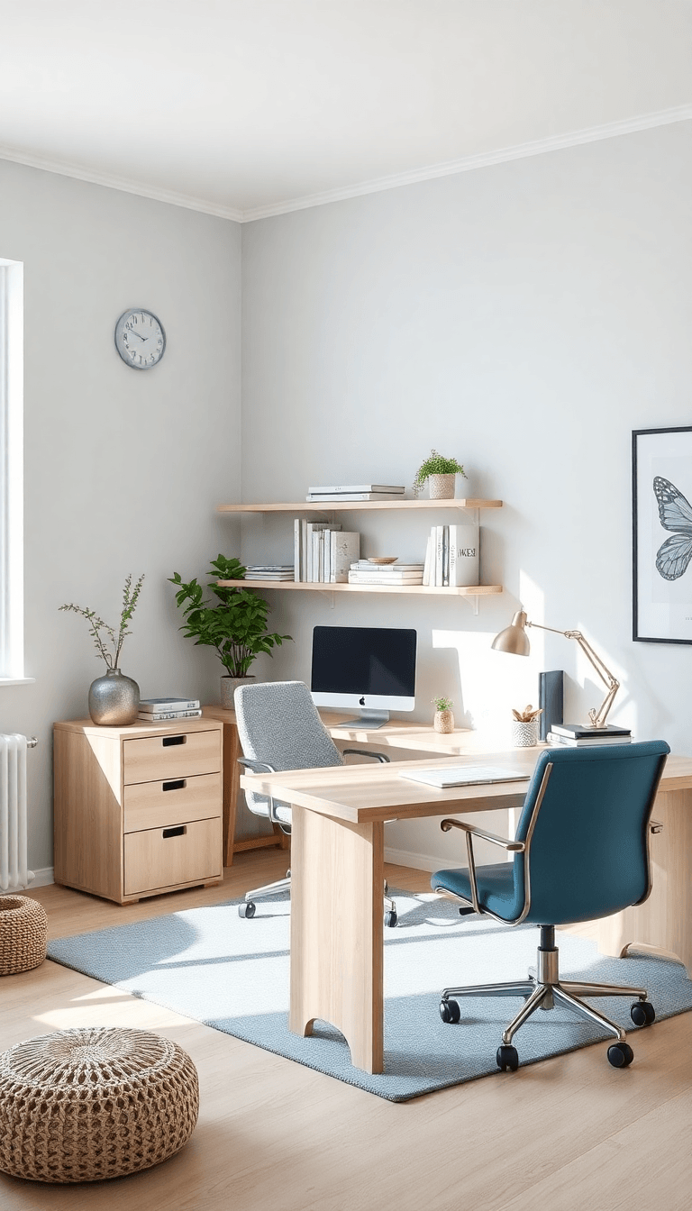 Scandinavian Calm With Blonde Wood and Soft Blue