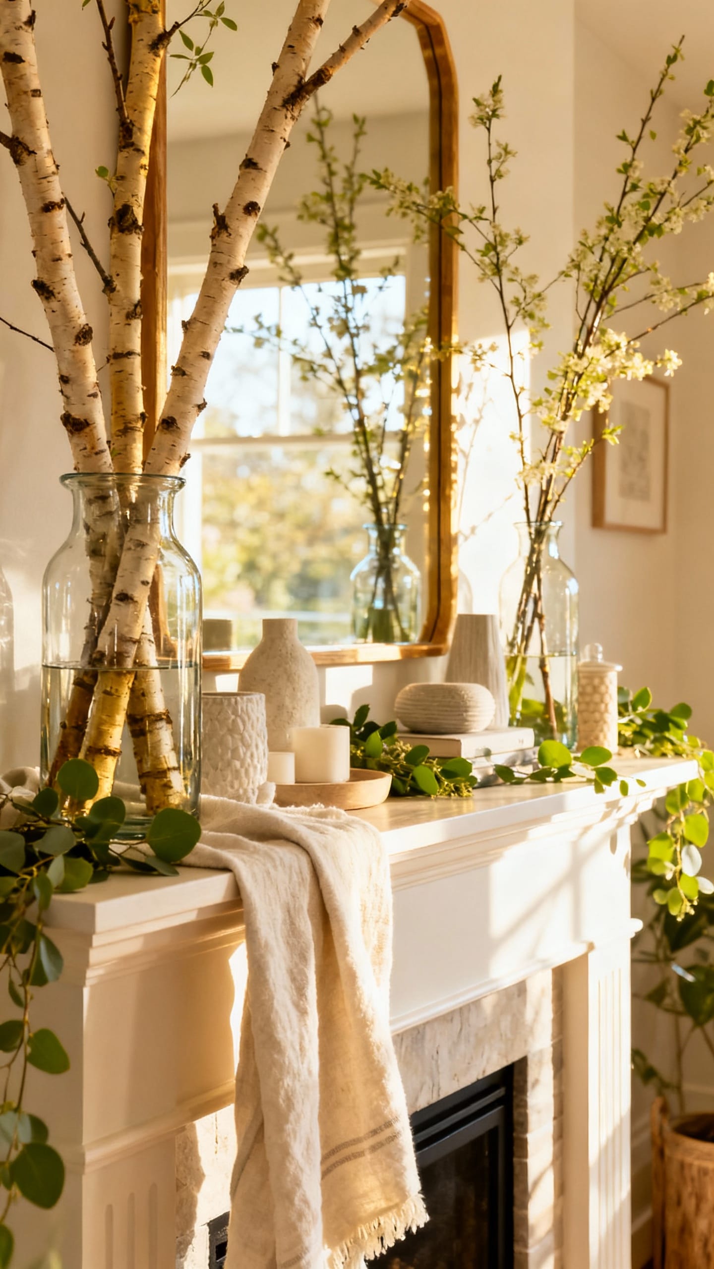 Scandinavian Sunlight With Birch and Glass