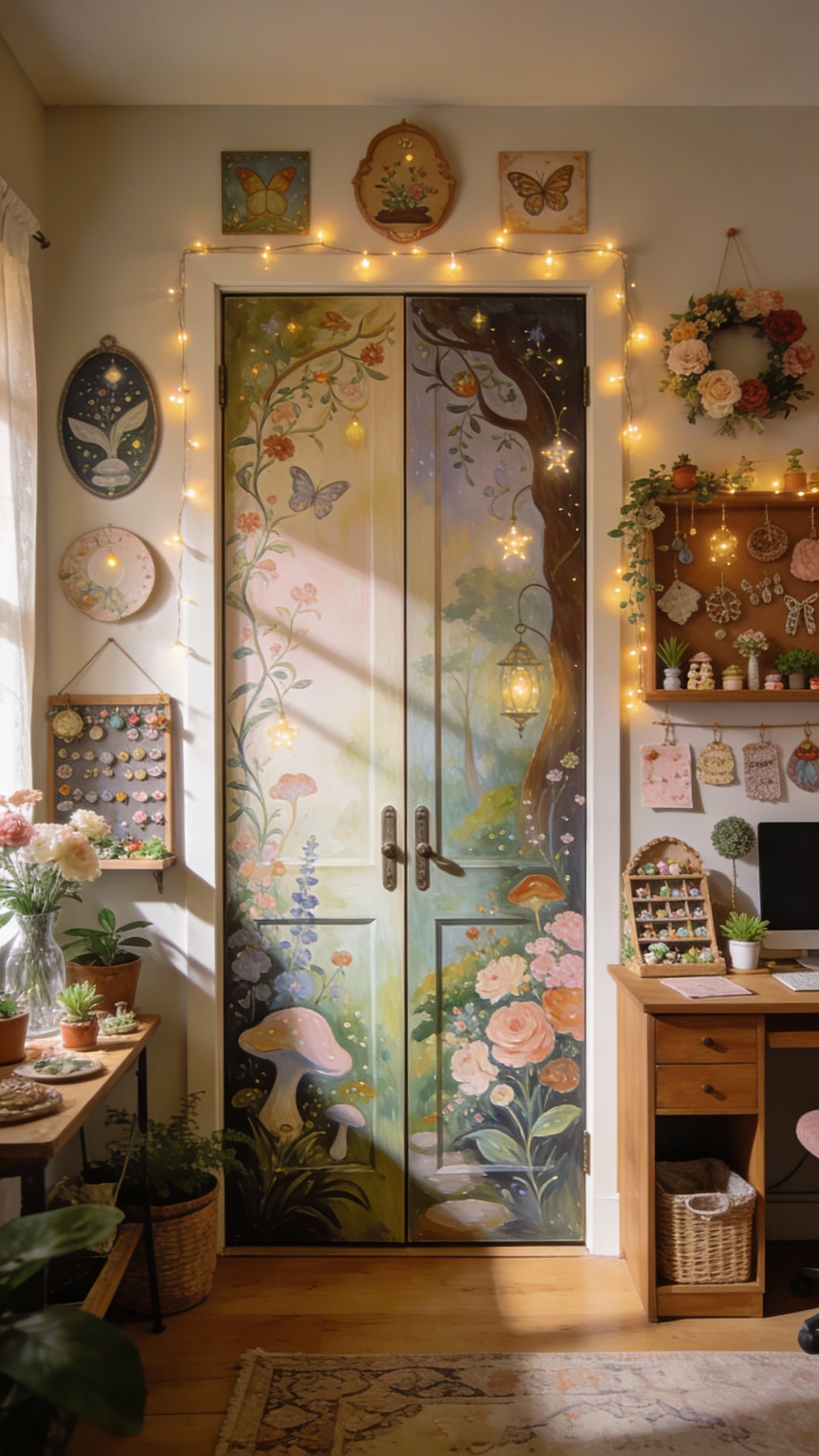 Secret Garden Closet Office With Mural Doors