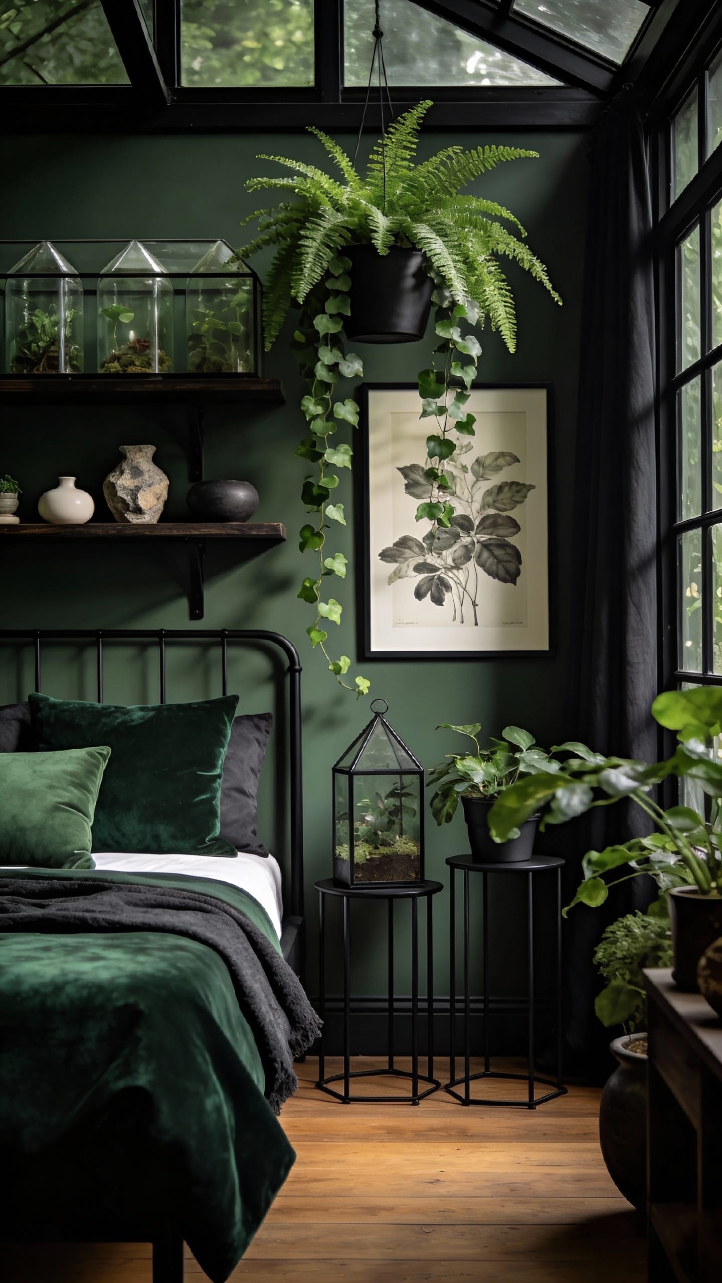 Shadowy Greenhouse With Matte Black Accents