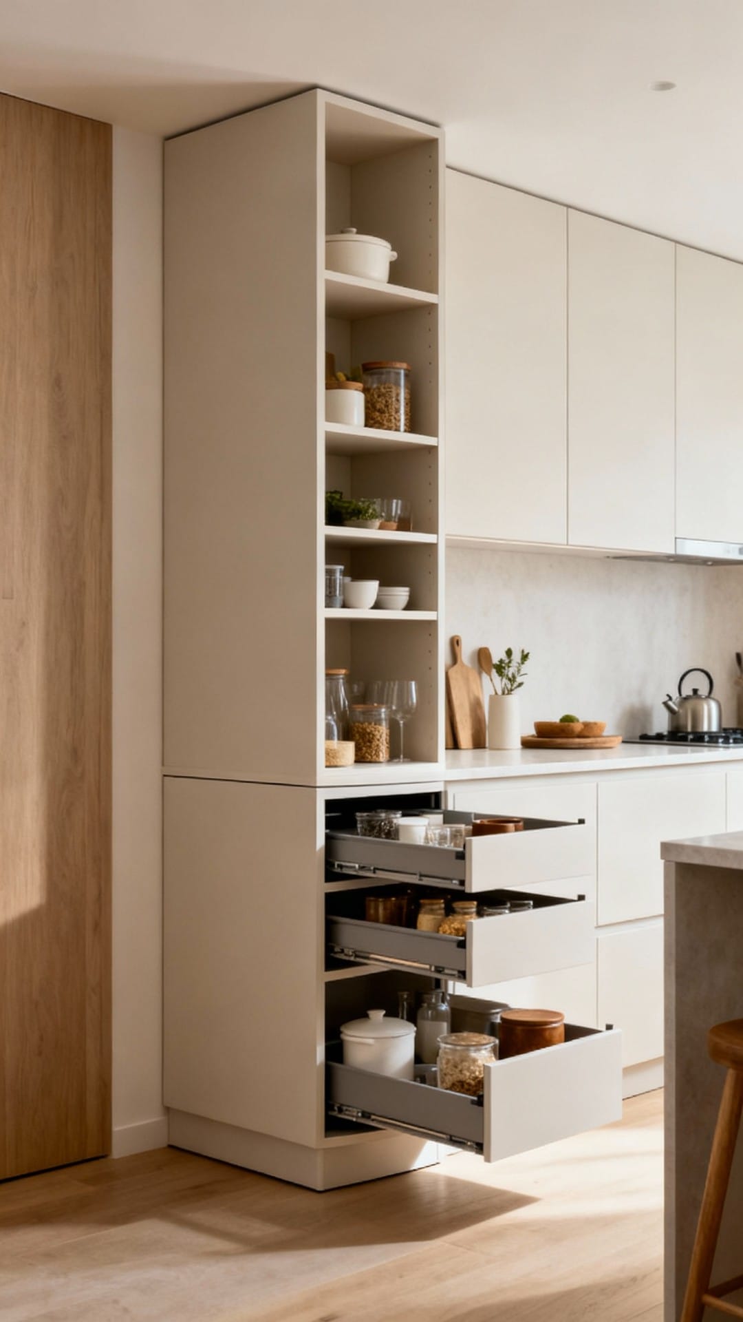 Sleek Minimalist Tower With Hidden Pullouts