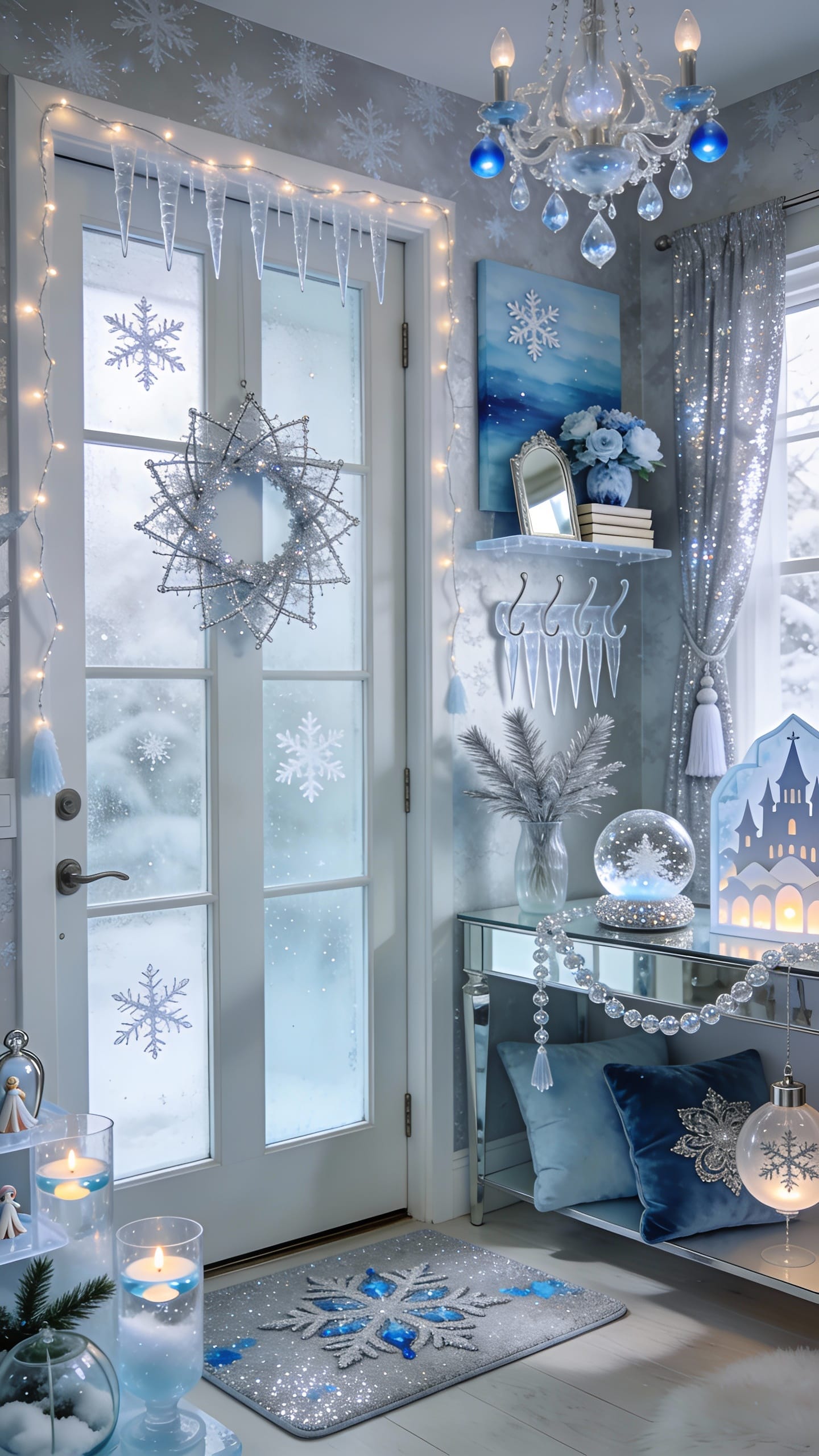 Snow Queen Entryway With Frosted Glam