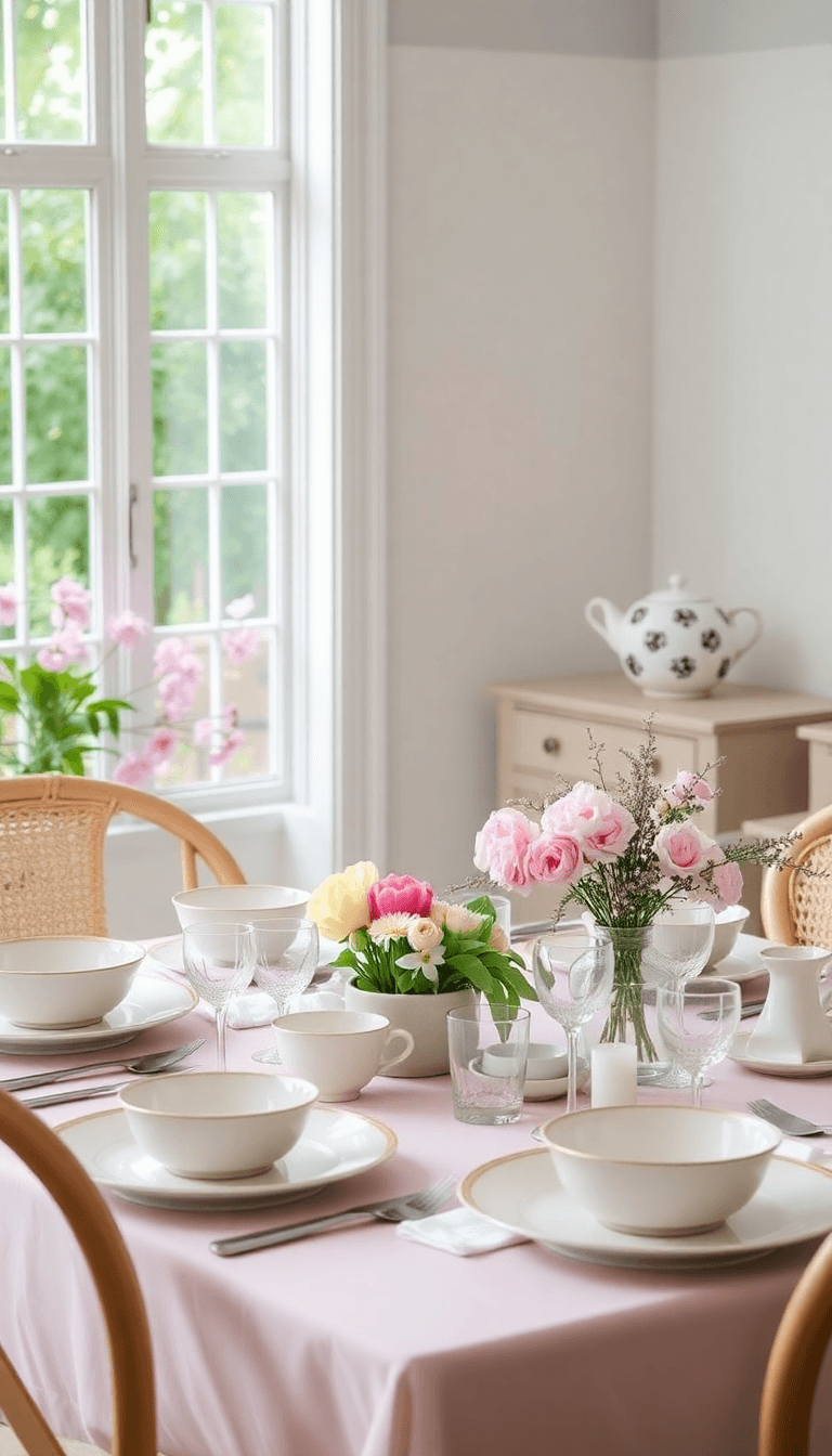 Soft Pastel Garden With Mismatch China