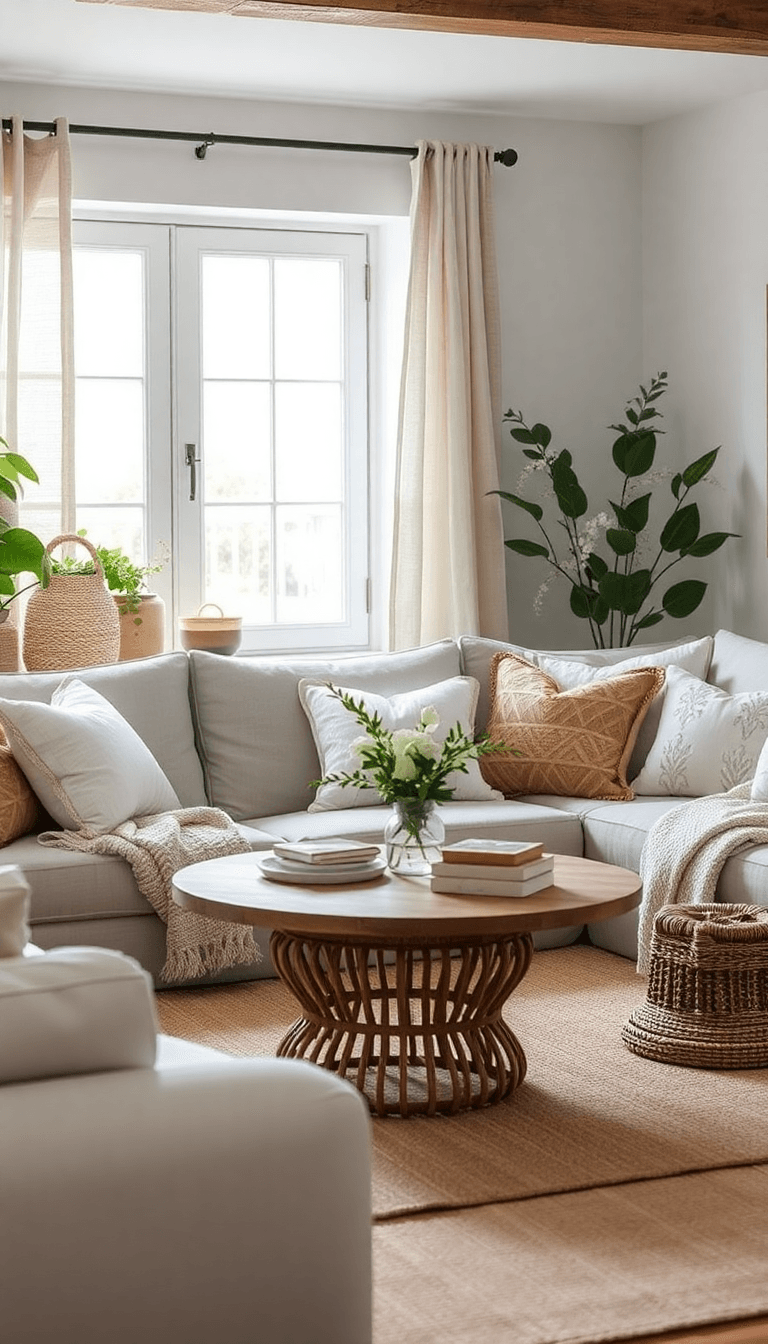 Soft Rustic With Linen and Woven Accents