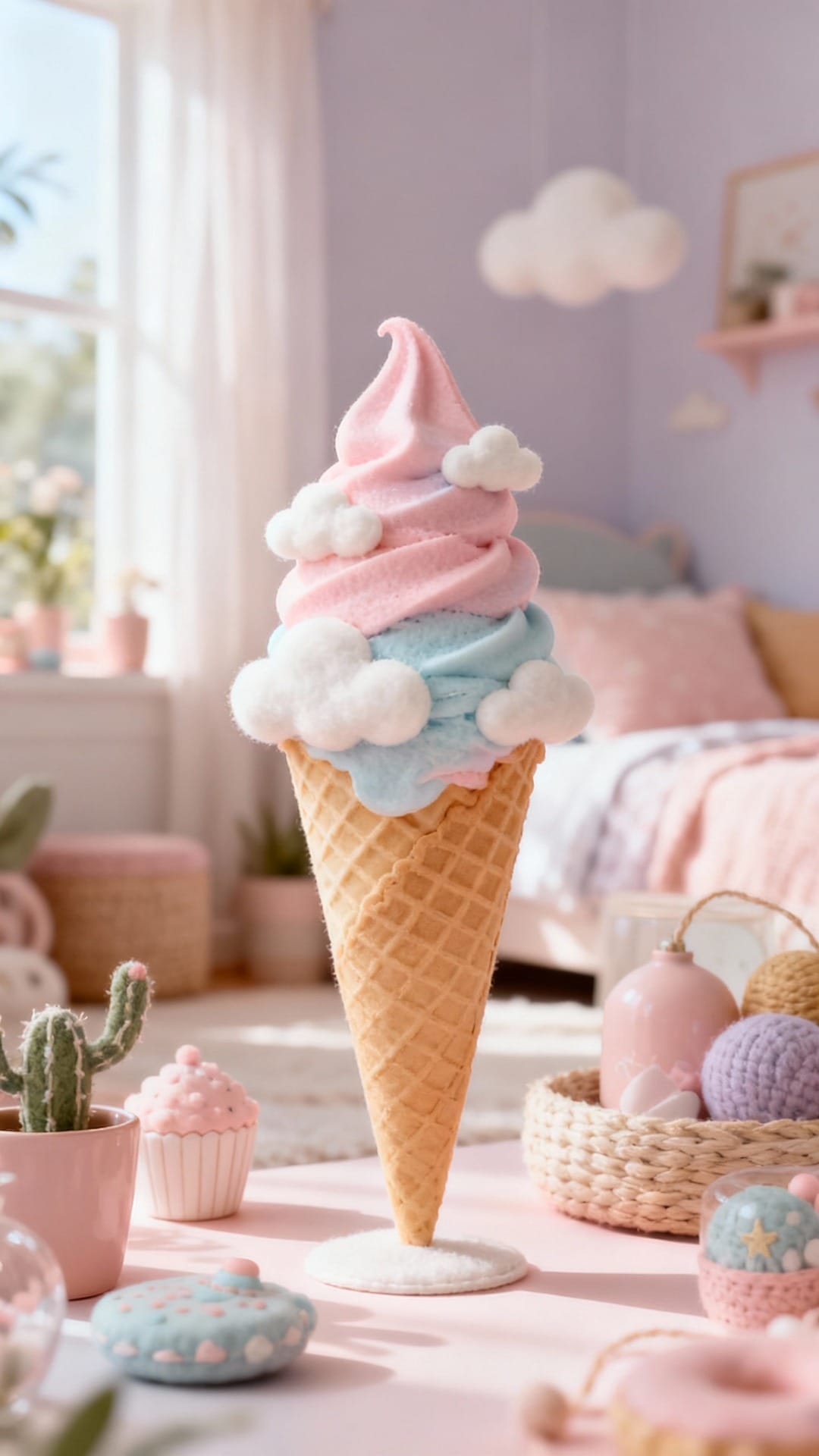 Soft-Serve Pastel Dream With Cloud Details