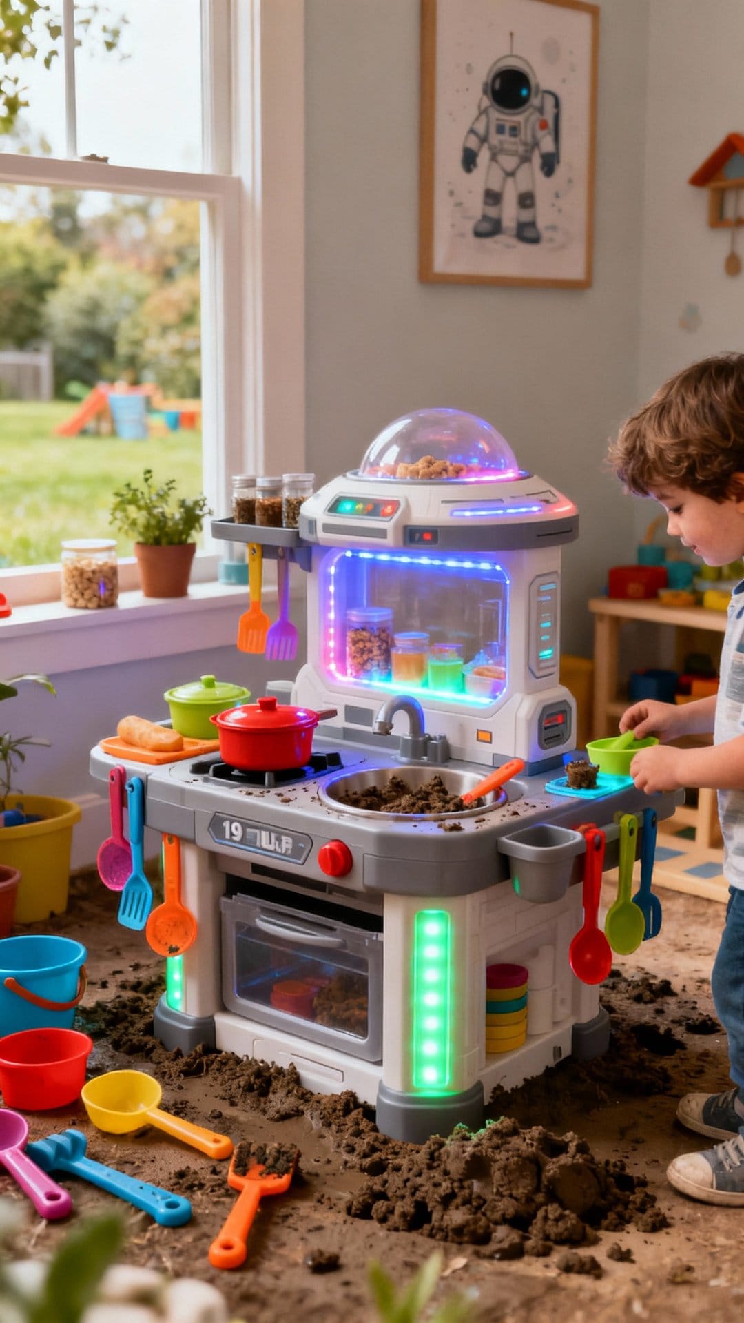 Space Station Snack Lab With LED Glow