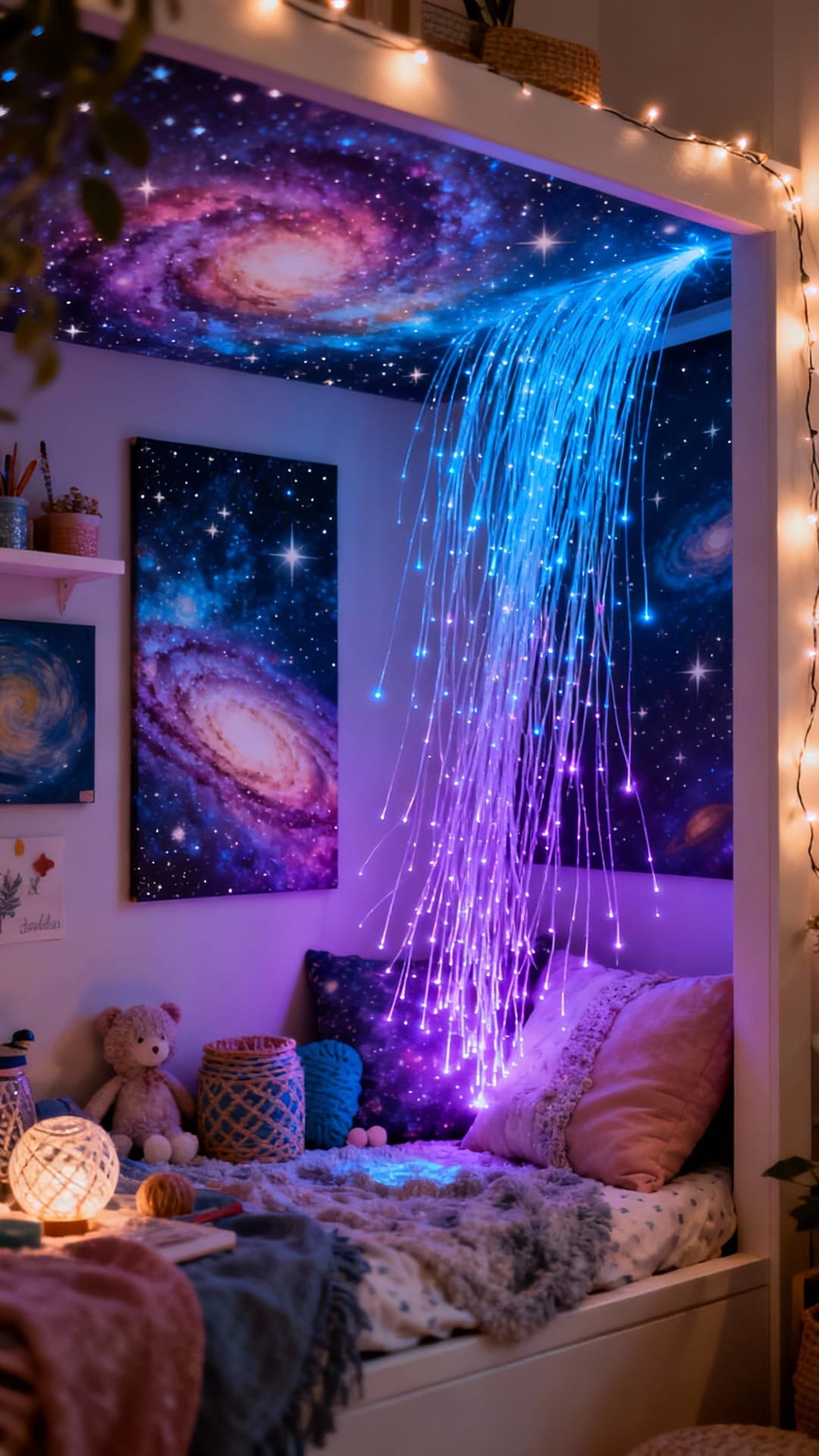 Starry Night Galaxy Nook With Fiber Optic Glow