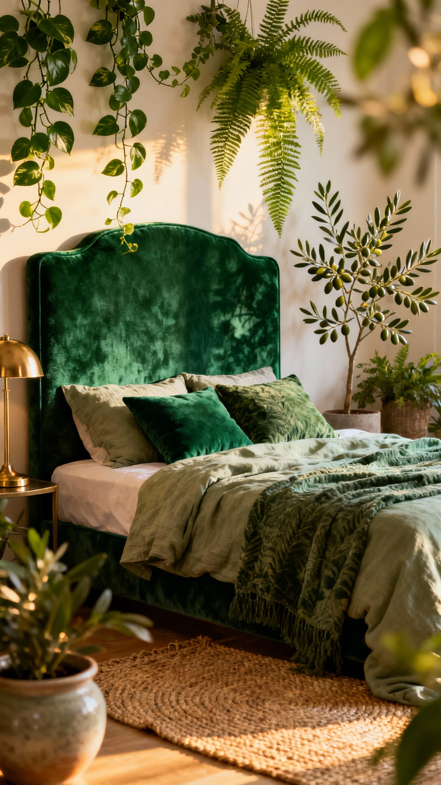 Statement Headboard in Verdant Velvet