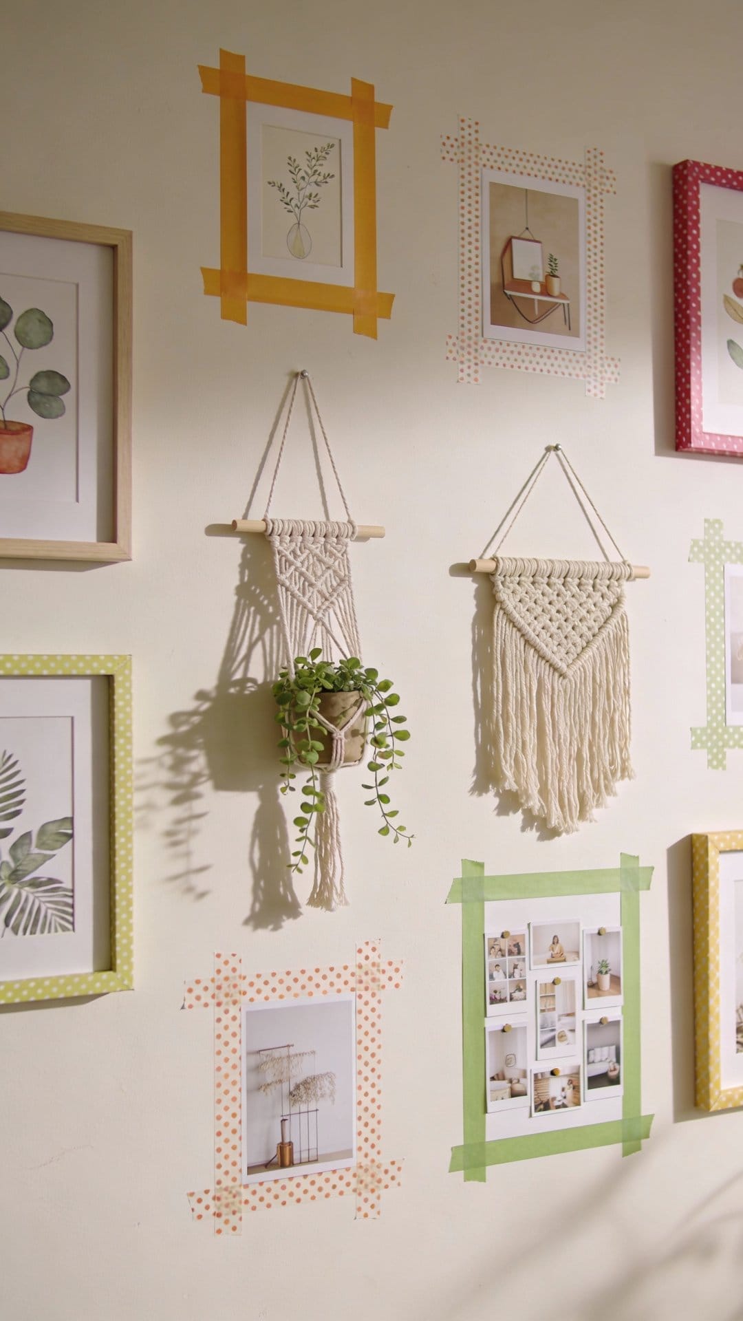 Studio Art Wall With Washi Tape Frames