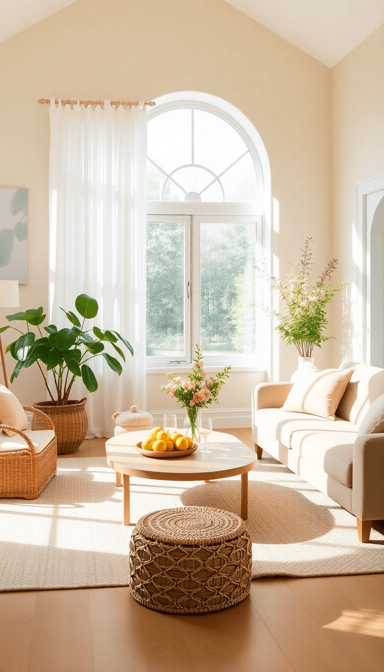 Sunlit Citrus Lounge With Breezy Neutrals
