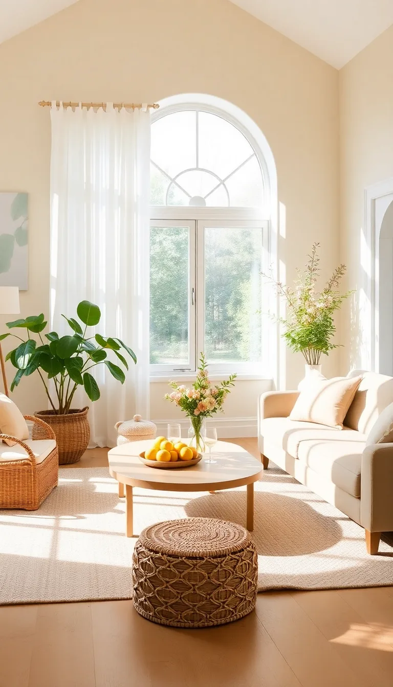 Sunlit Citrus Lounge With Breezy Neutrals