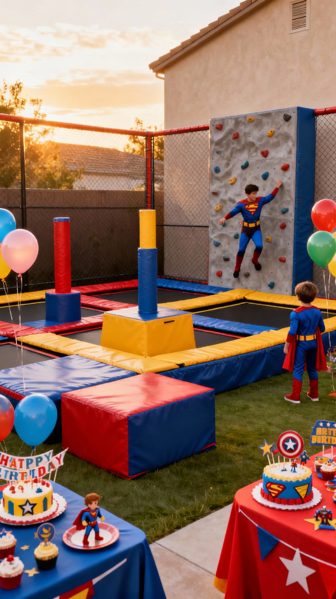 Superhero Training Arena With Bold Graphics