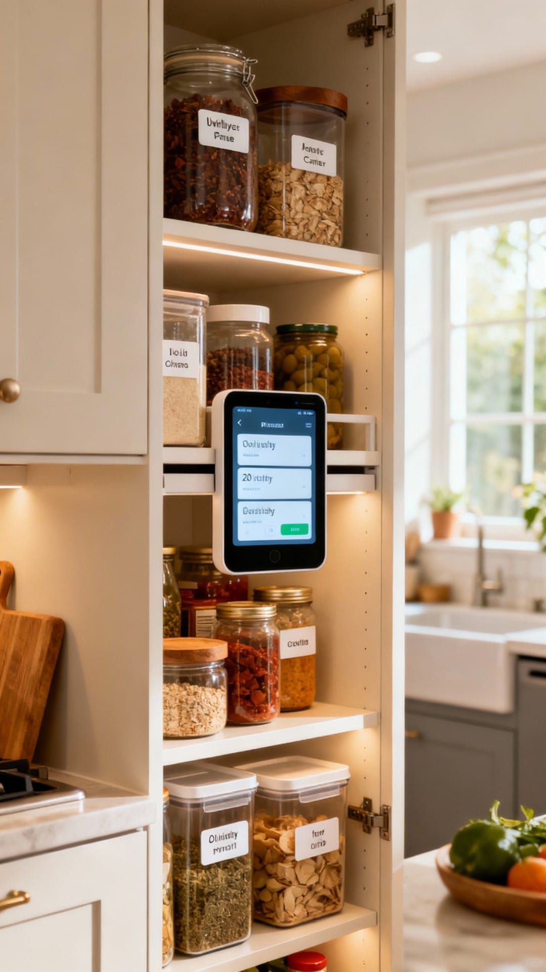 Tech-Savvy Smart Pantry With Inventory Labels