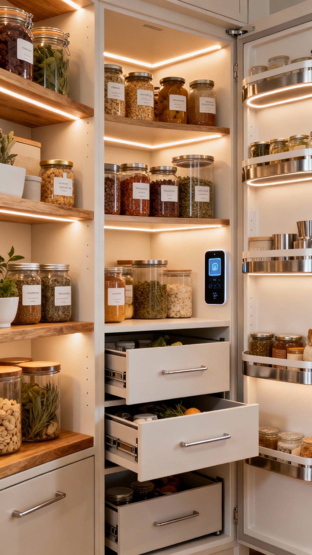 Tech-Savvy Smart Pantry With Inventory Lights