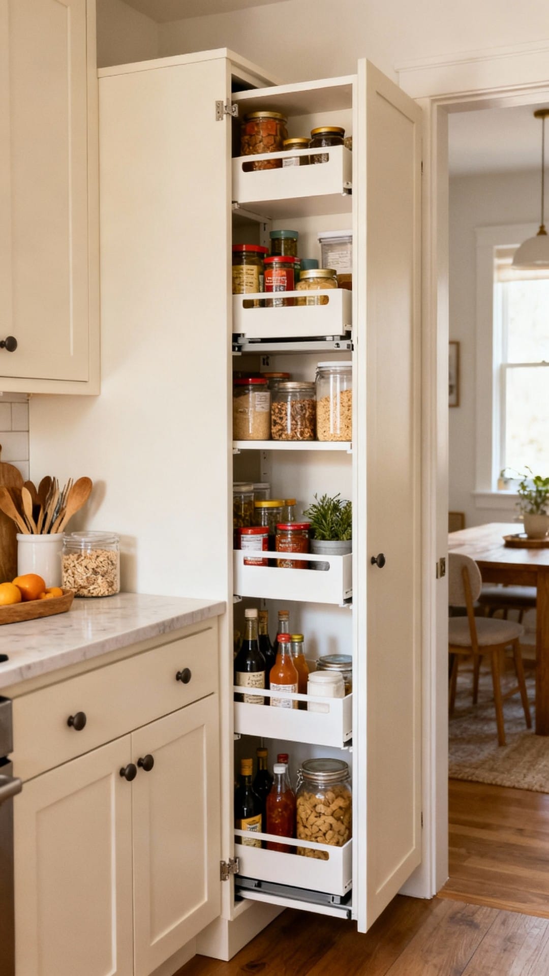 Tiny-Apartment Fold-Out Pantry Cabinet