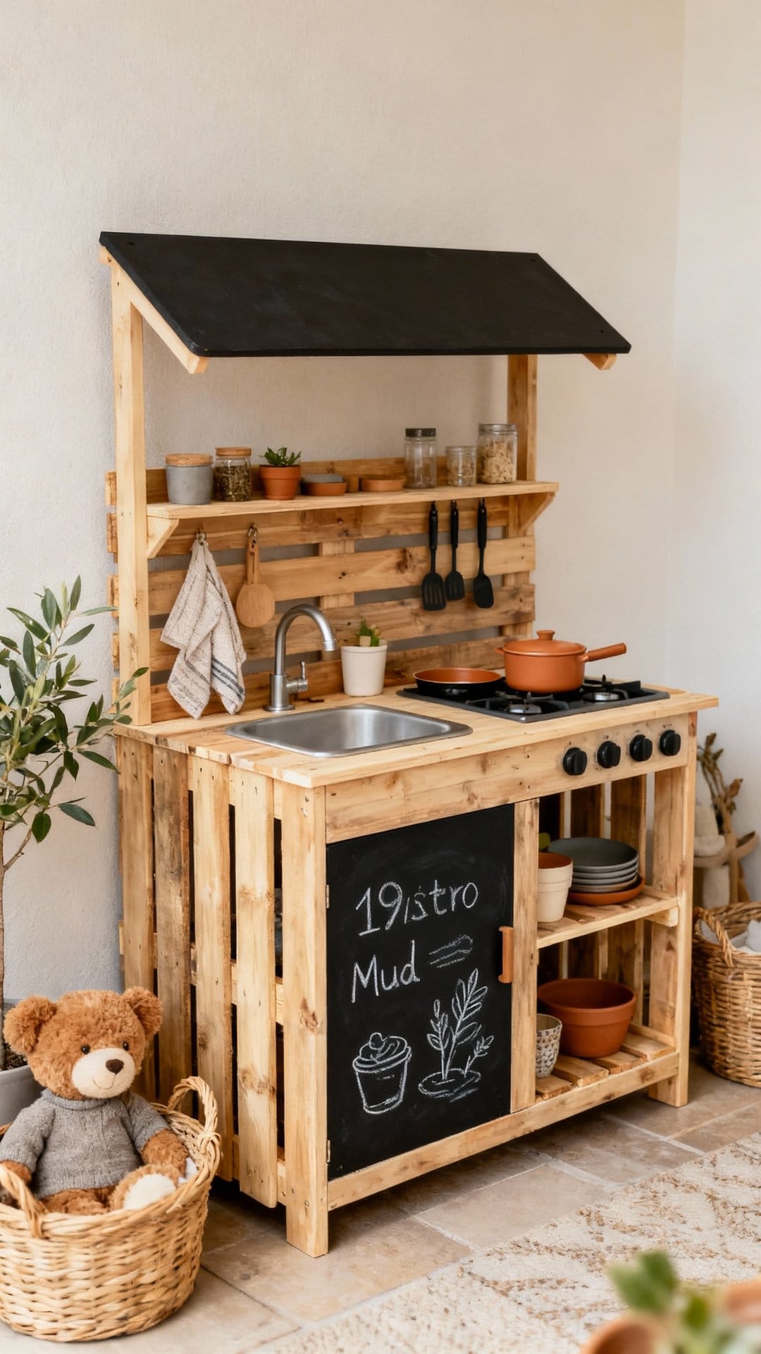 Upcycled Pallet Bistro With Blackboard Facade