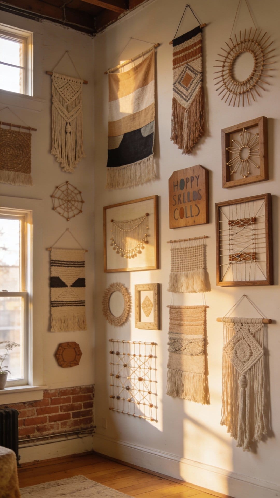 Urban Craftsman Den With Textile Wall Hangings