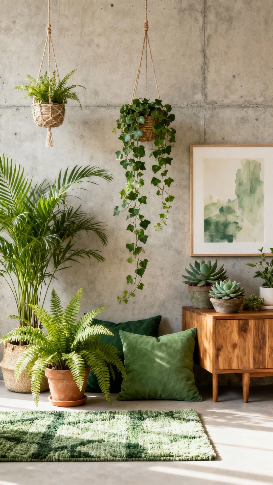 Urban Jungle Loft With Concrete