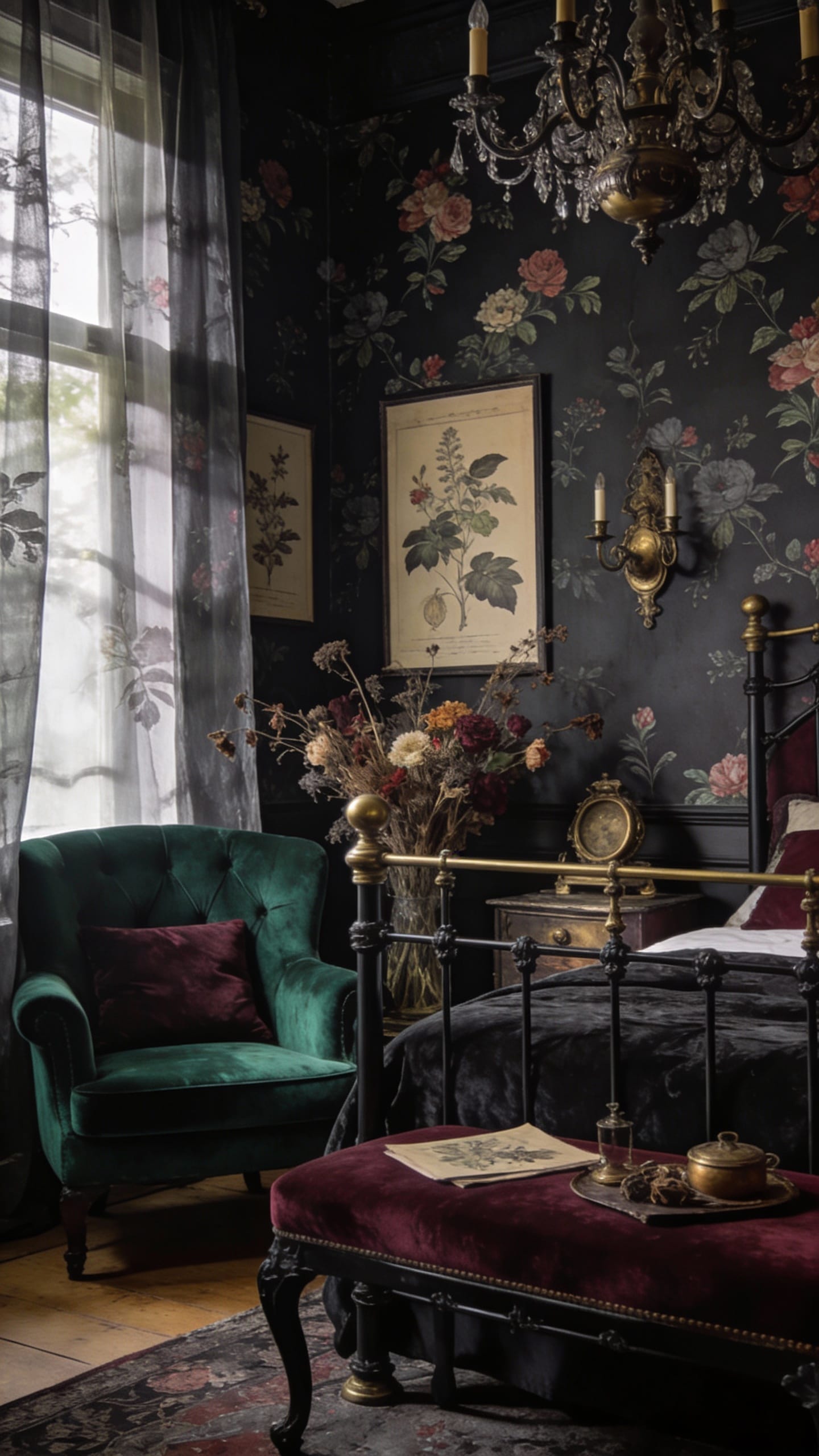 Victorian Goth With Botanical Prints