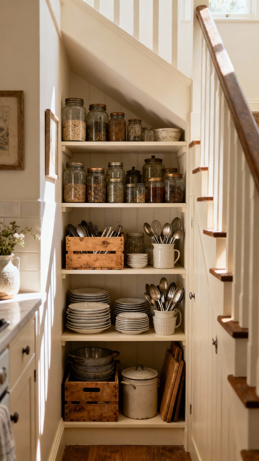 Vintage Pantry Under the Stairs