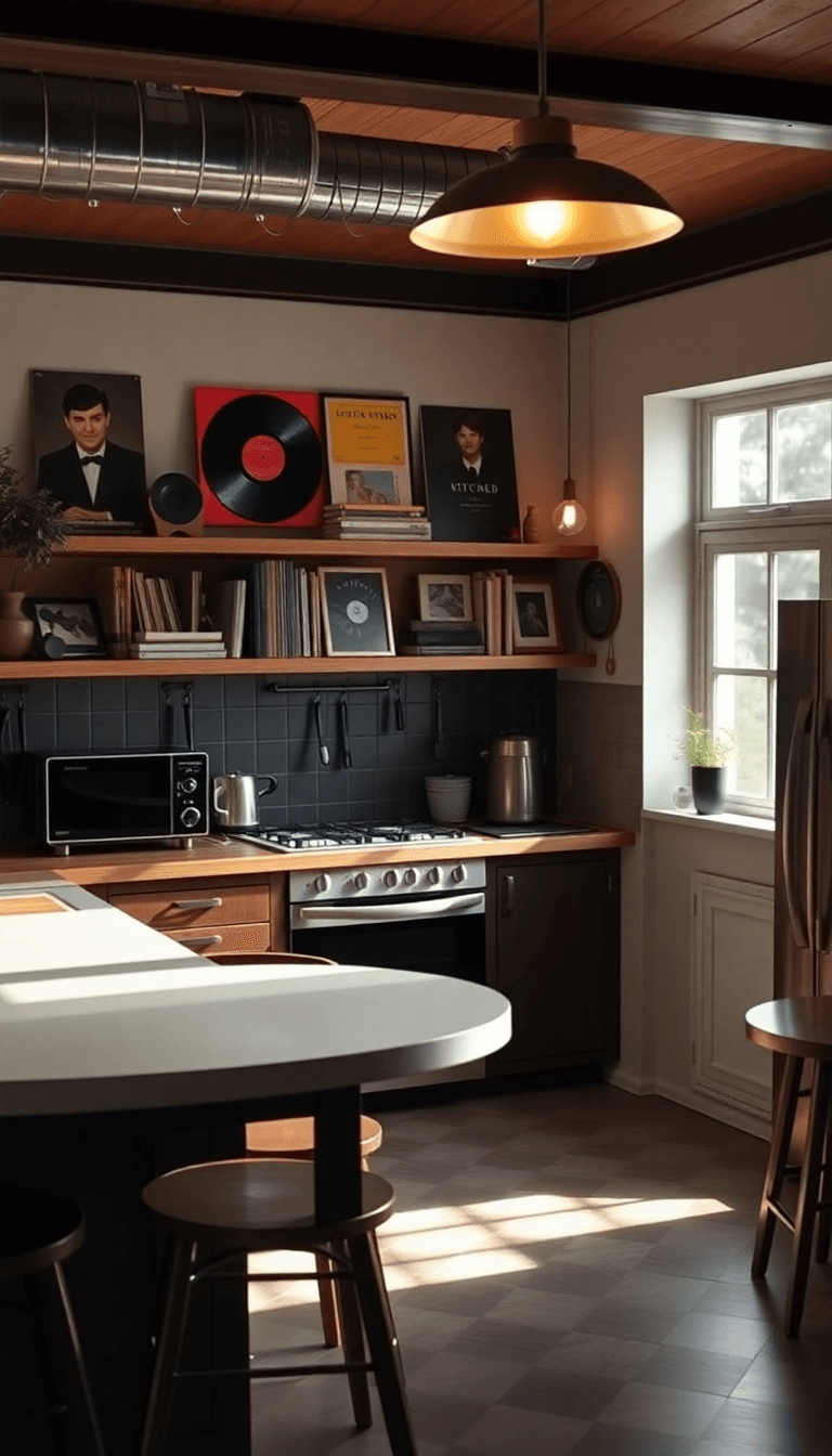 Vinyl Lounge Kitchen With Record-Bar Energy