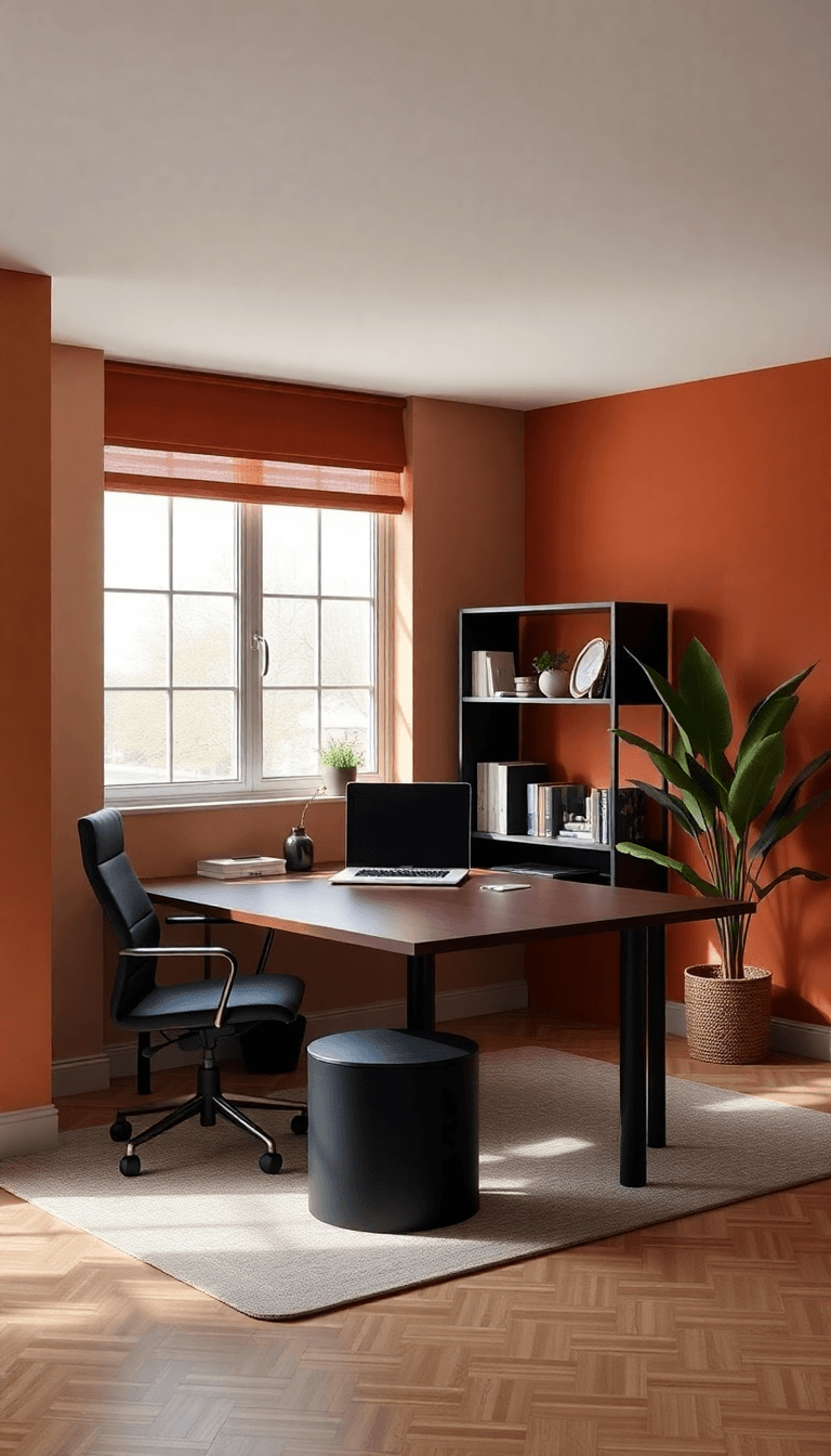 Warm Terracotta Minimal With Matte Black Accents