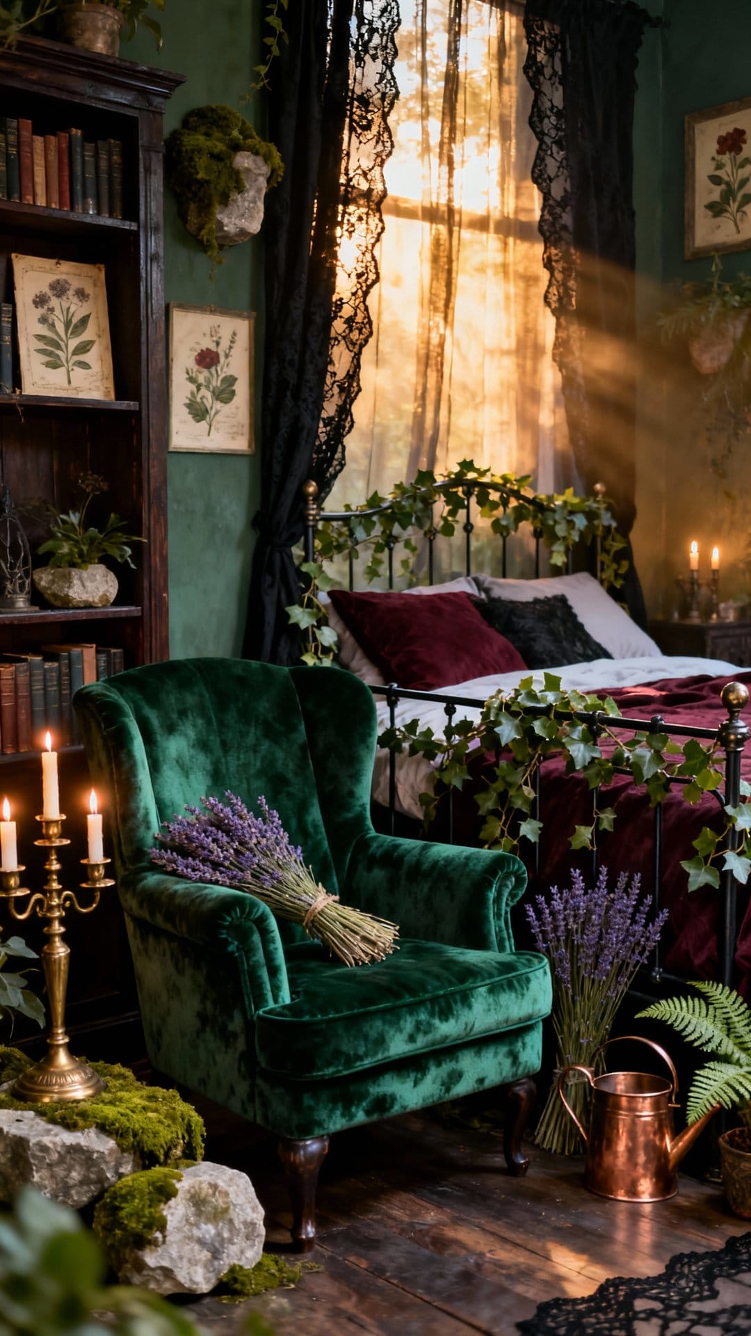 Witch’s Green Velvet Nook