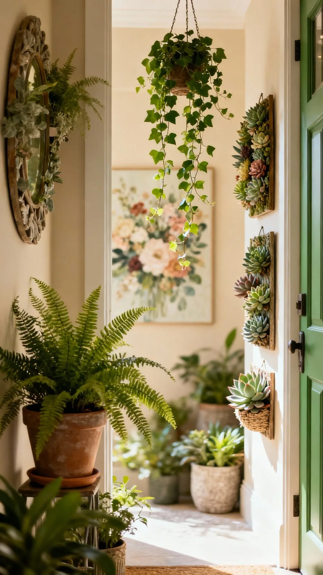 A sturdy snake plant greeting guests in a tidy entryway