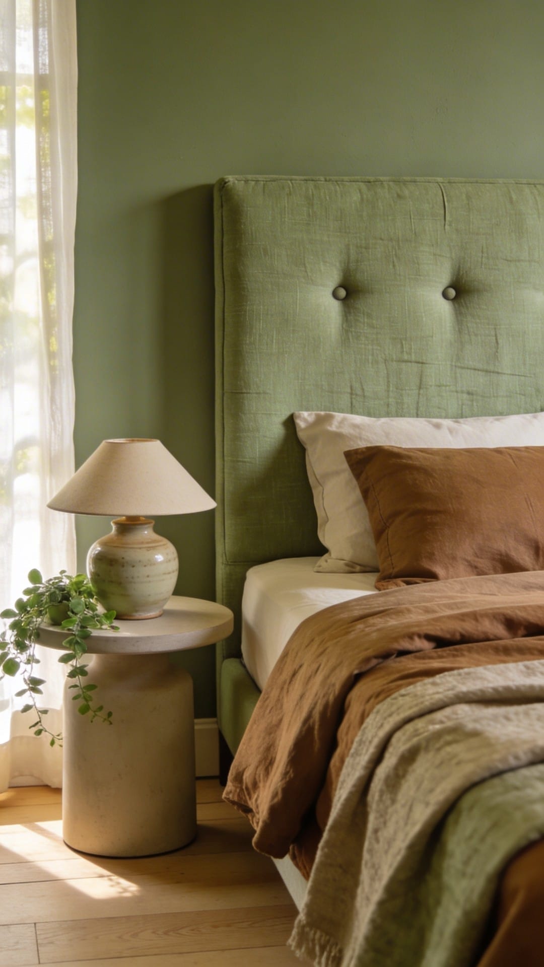 A Statement Sage Headboard
