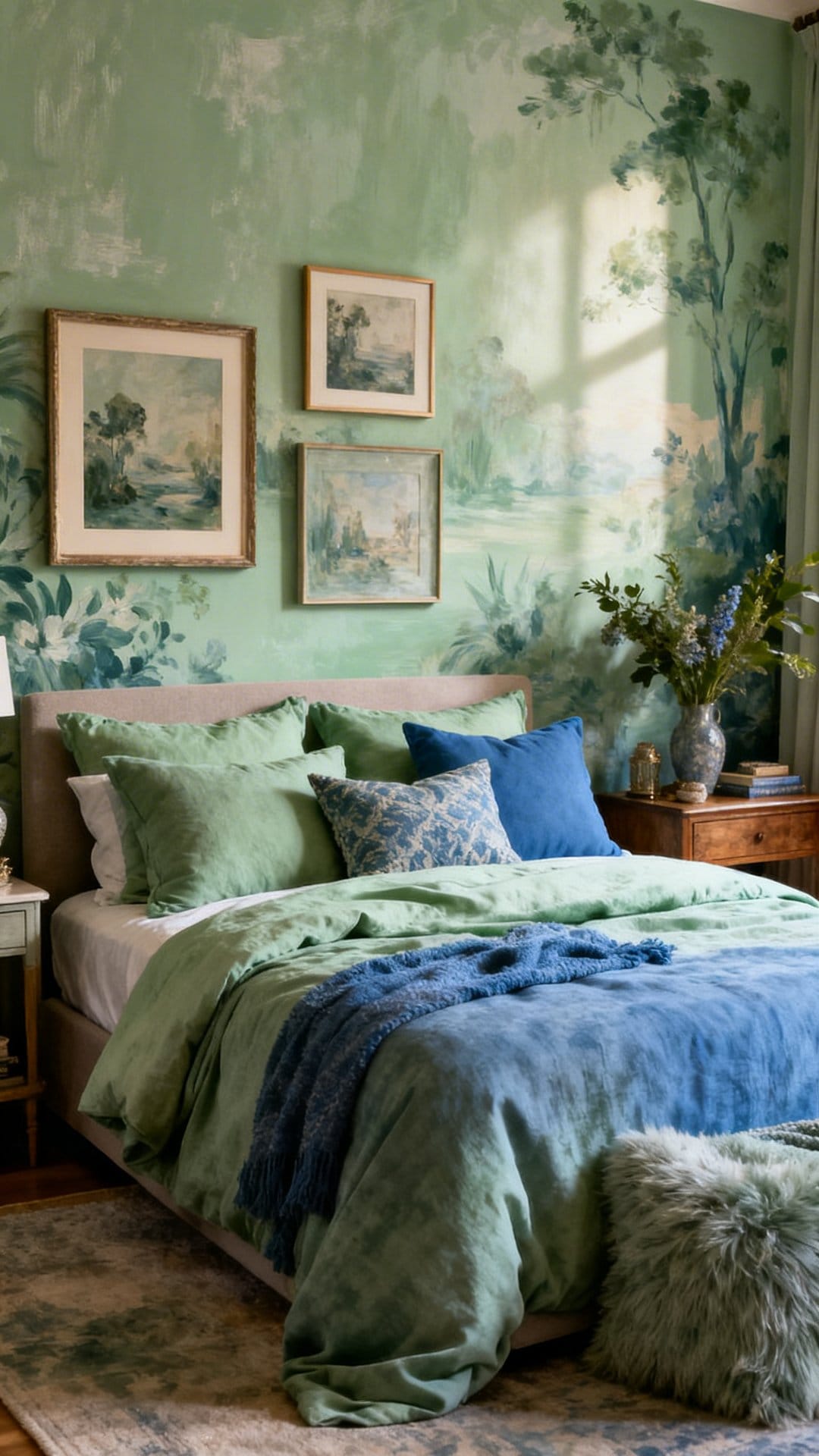 Add A Sage Mural Or Color-Washed Wall