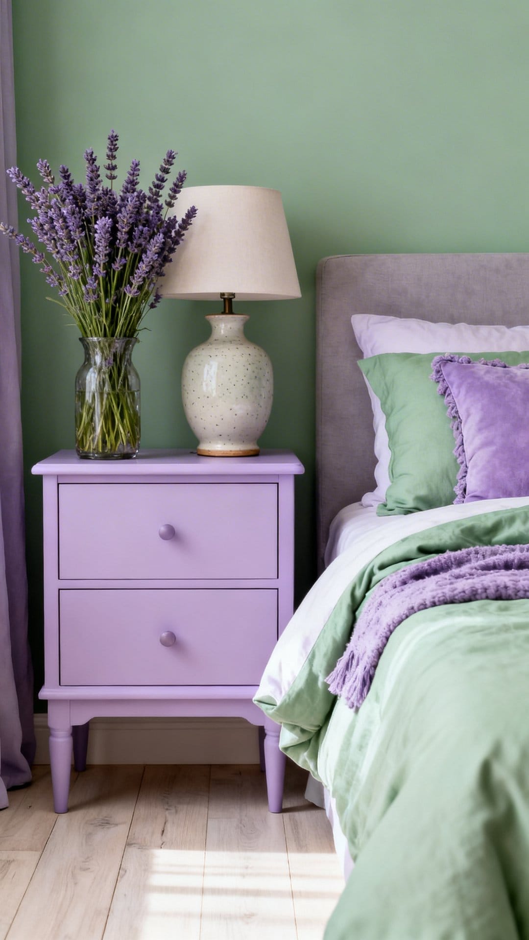 Add Lavender Nightstands For A Chic Pop