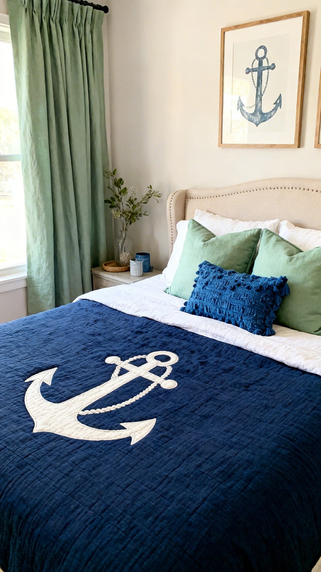 Anchor With A Navy Or Indigo Bed
