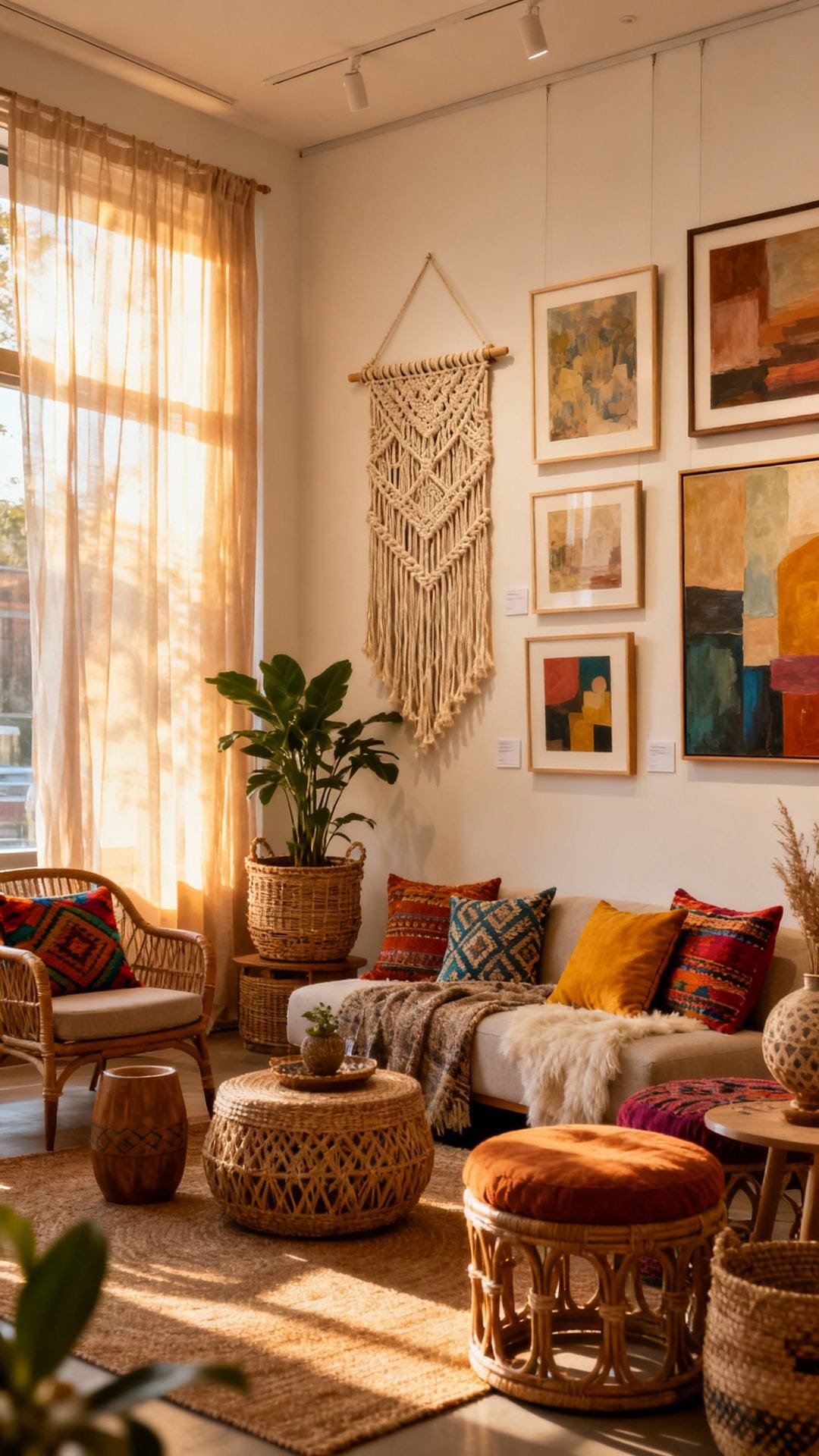 Art-Forward Boho Gallery Lounge