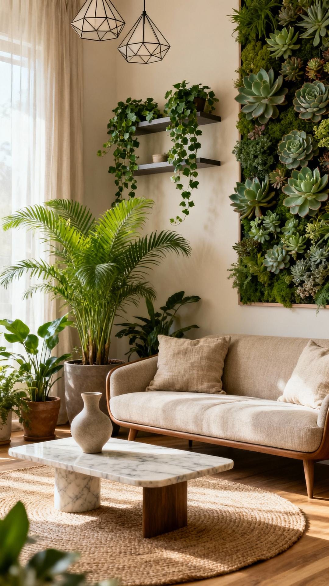 Biophilic Oasis with Layered Greenery