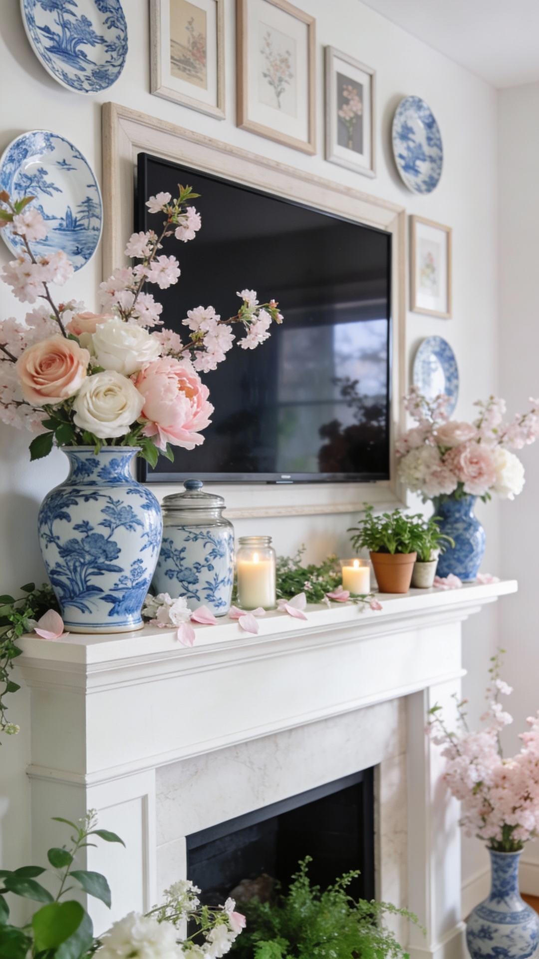 Blue-And-White Chinoiserie With Blossoms