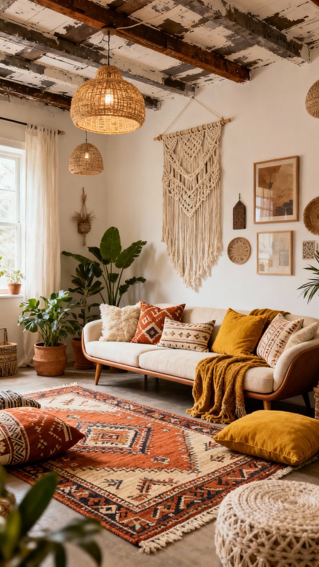 Boho Eclectic With Statement Ceiling