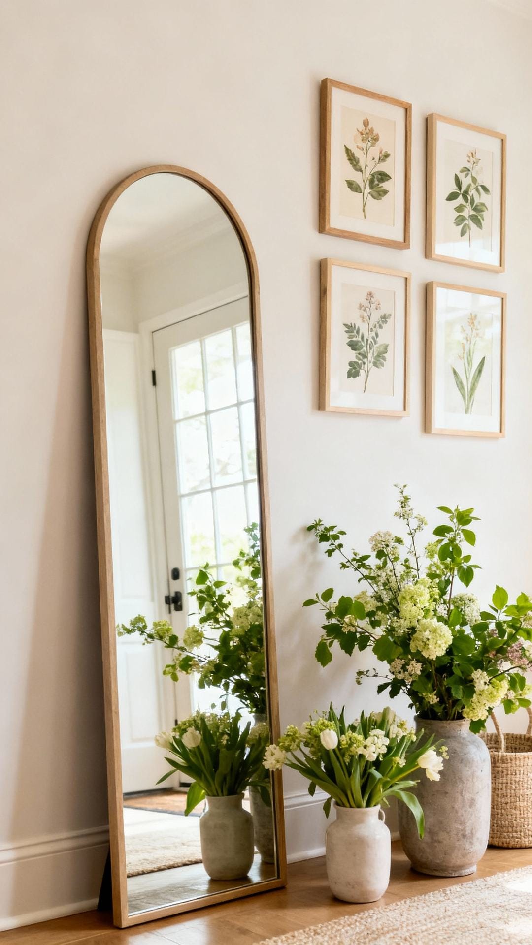 Botanical Gallery With Leaning Arch Mirror