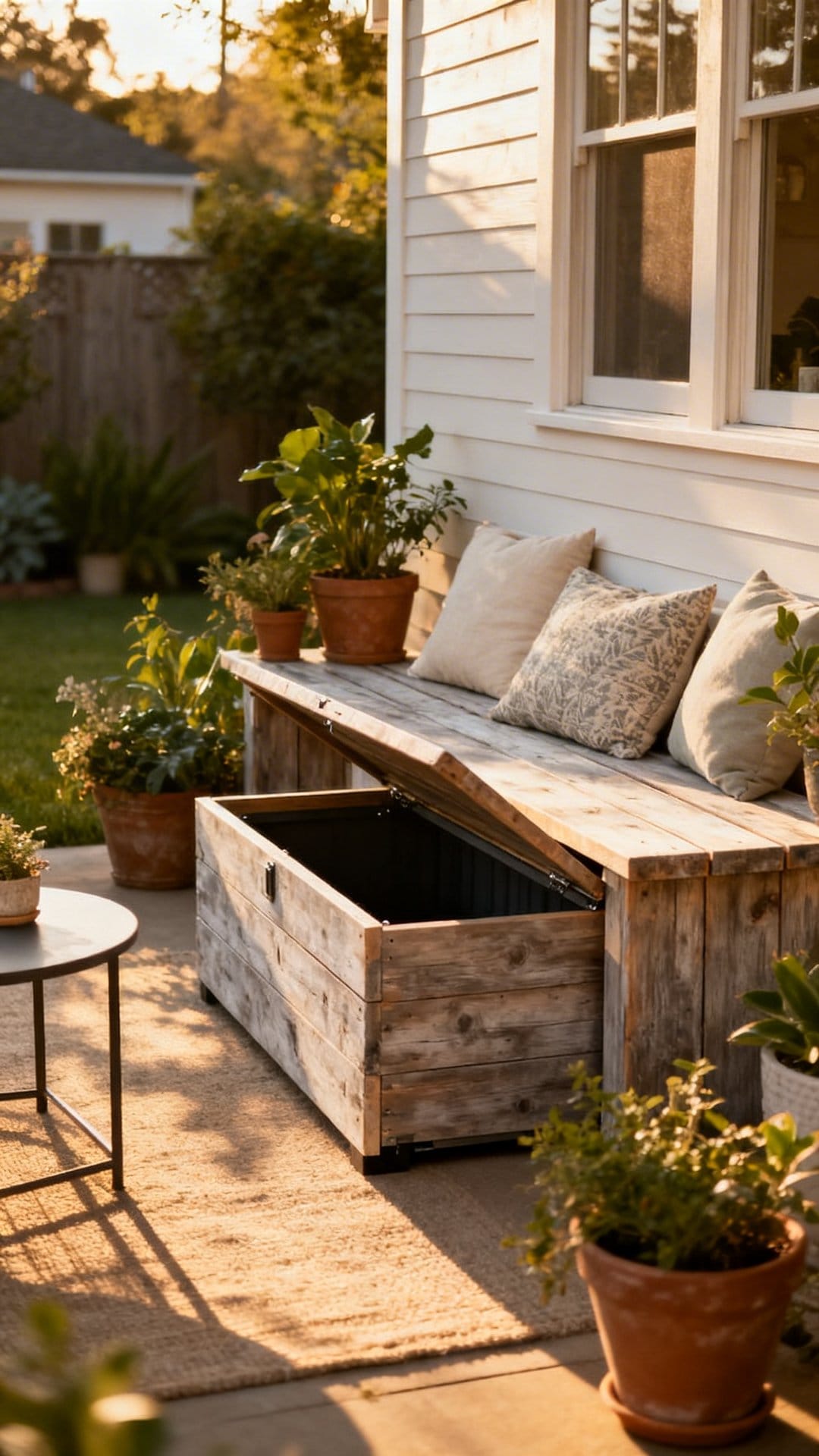 Tuck Cushions Into a Bench With Hidden Storage