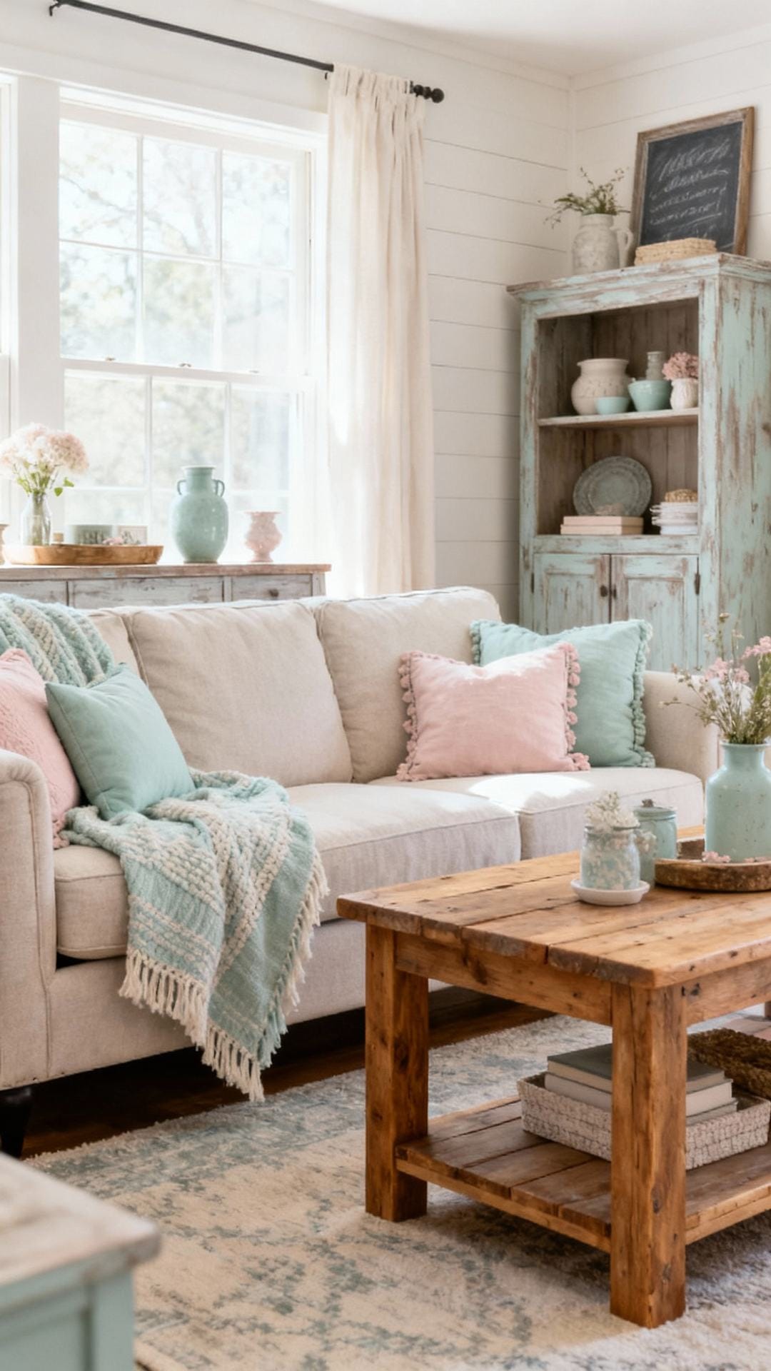 Chalky Pastels With Rustic Wood
