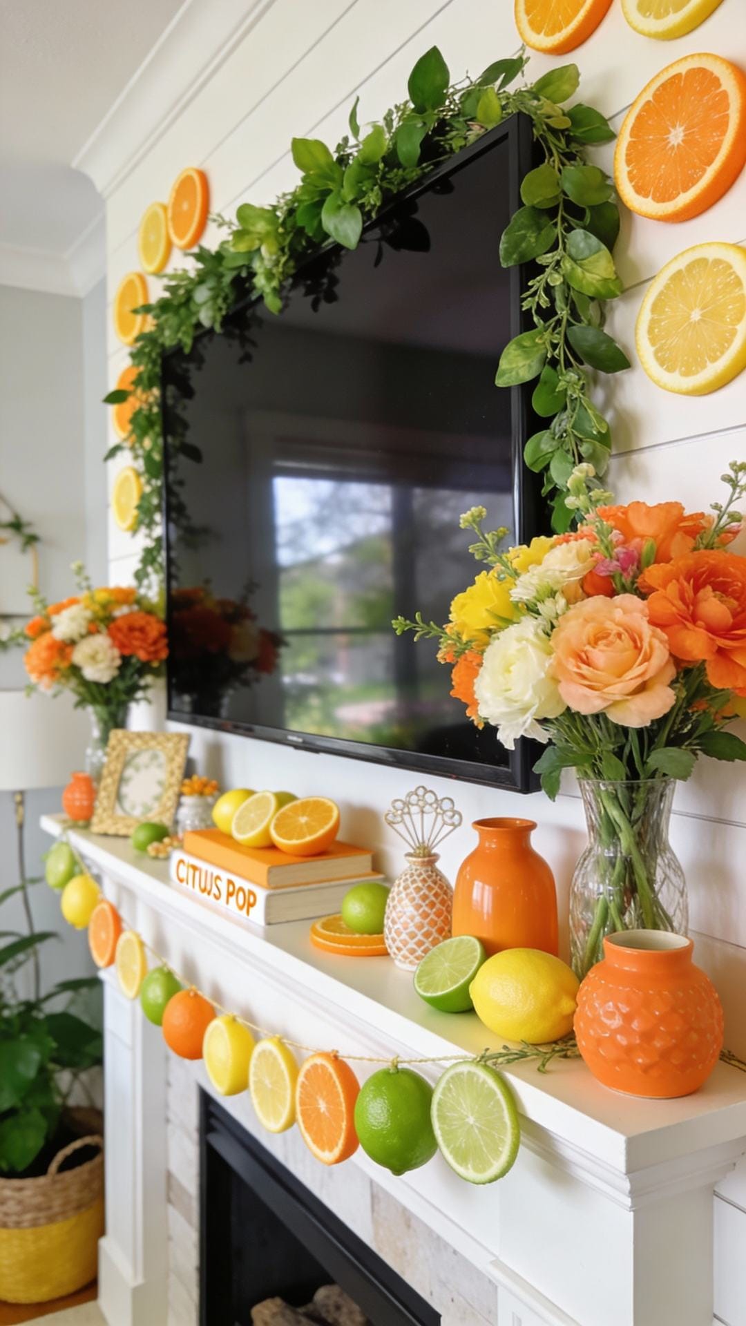 Citrus Pop Mantel With Zesty Accents