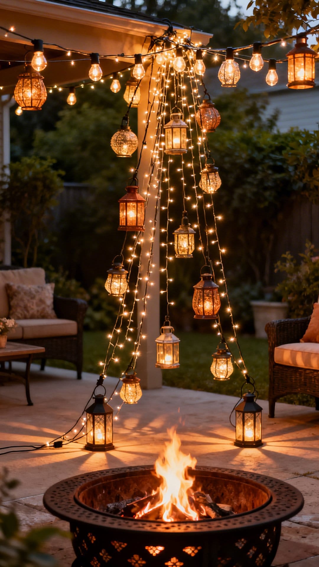Cluster Over A Fire Pit For Drama