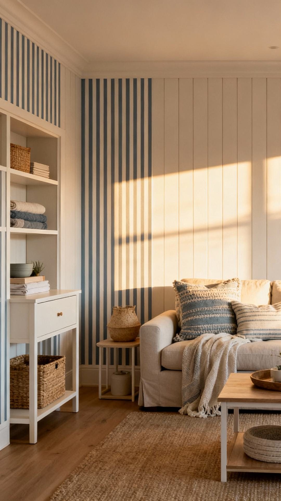 Coastal Compact With Stripes and Slim Shiplap
