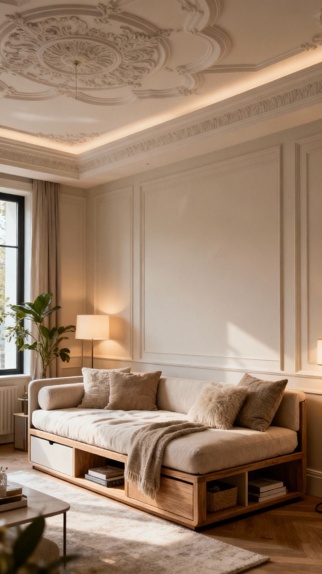 Convertible Daybed Lounge With Ceiling Drama